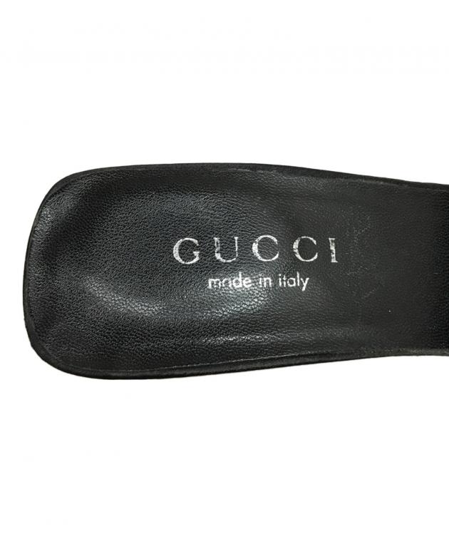 中古・古着通販】GUCCI (グッチ) ラインストーンヒールサンダル