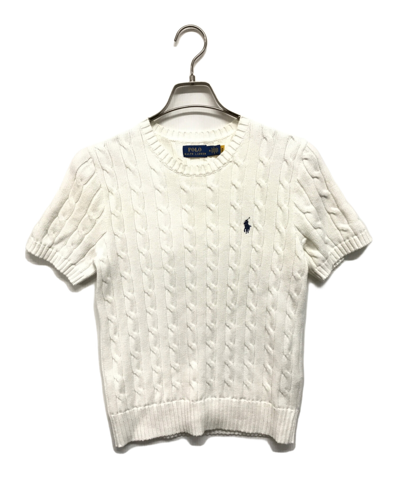 Lauren Ralph Polo 半袖ケーブルニット 半袖 レディース ポロラルフローレン LAUREN RALPH POLO | Amazon ホワイト M トップス