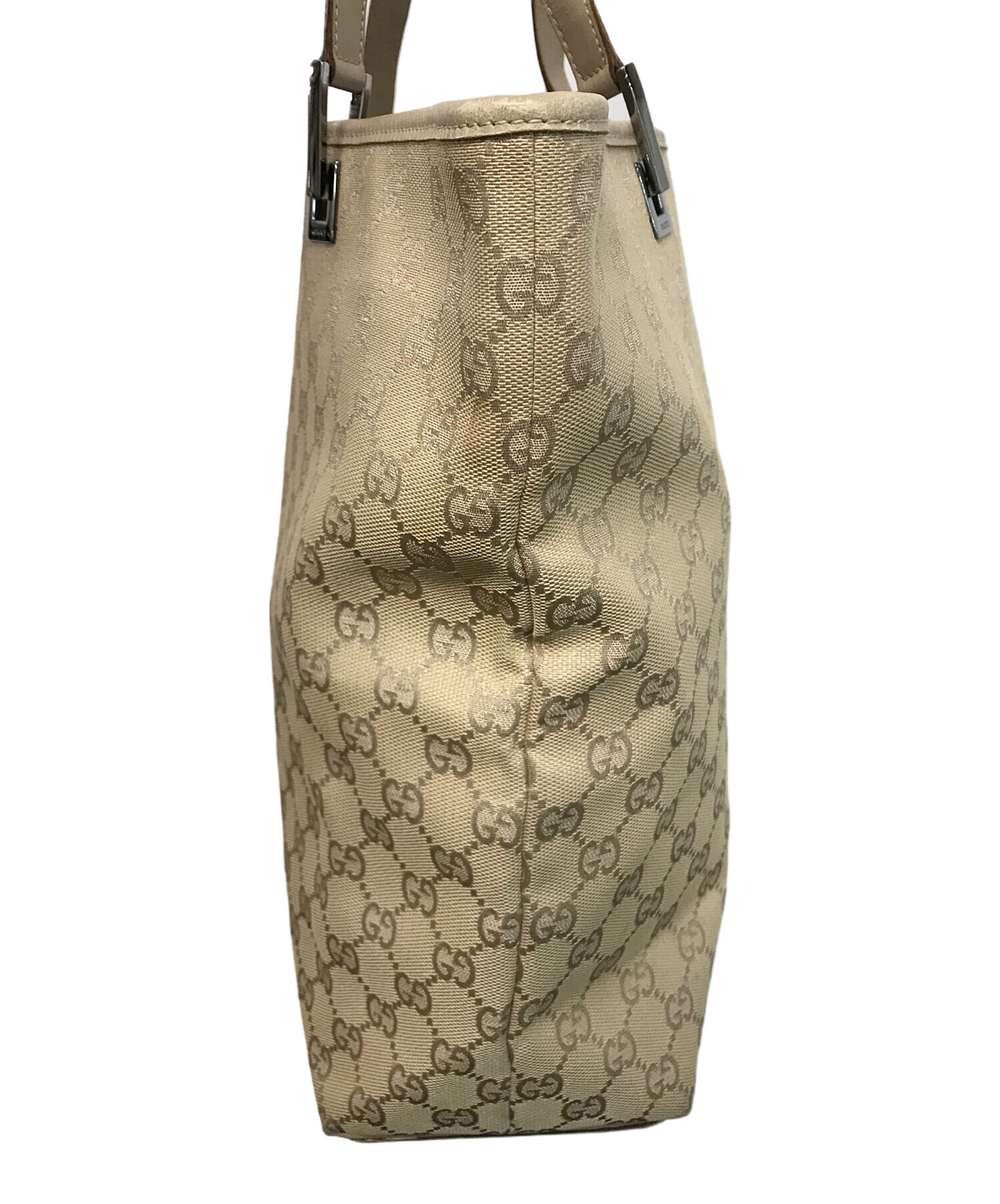 中古・古着通販】GUCCI (グッチ) GGキャンバストートバッグ ベージュ