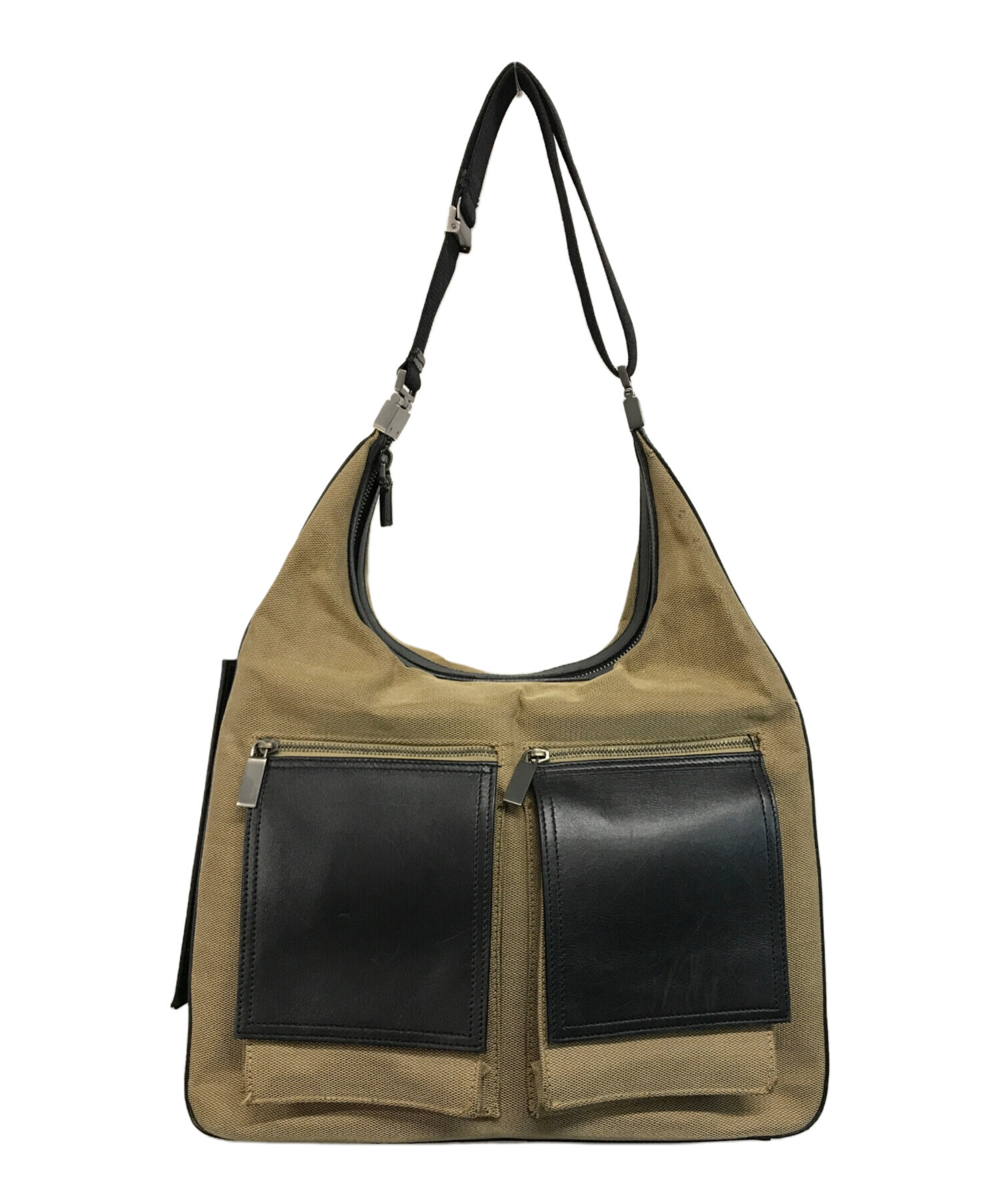 中古・古着通販】GUCCI (グッチ) ショルダーバッグ ベージュ×ブラック 