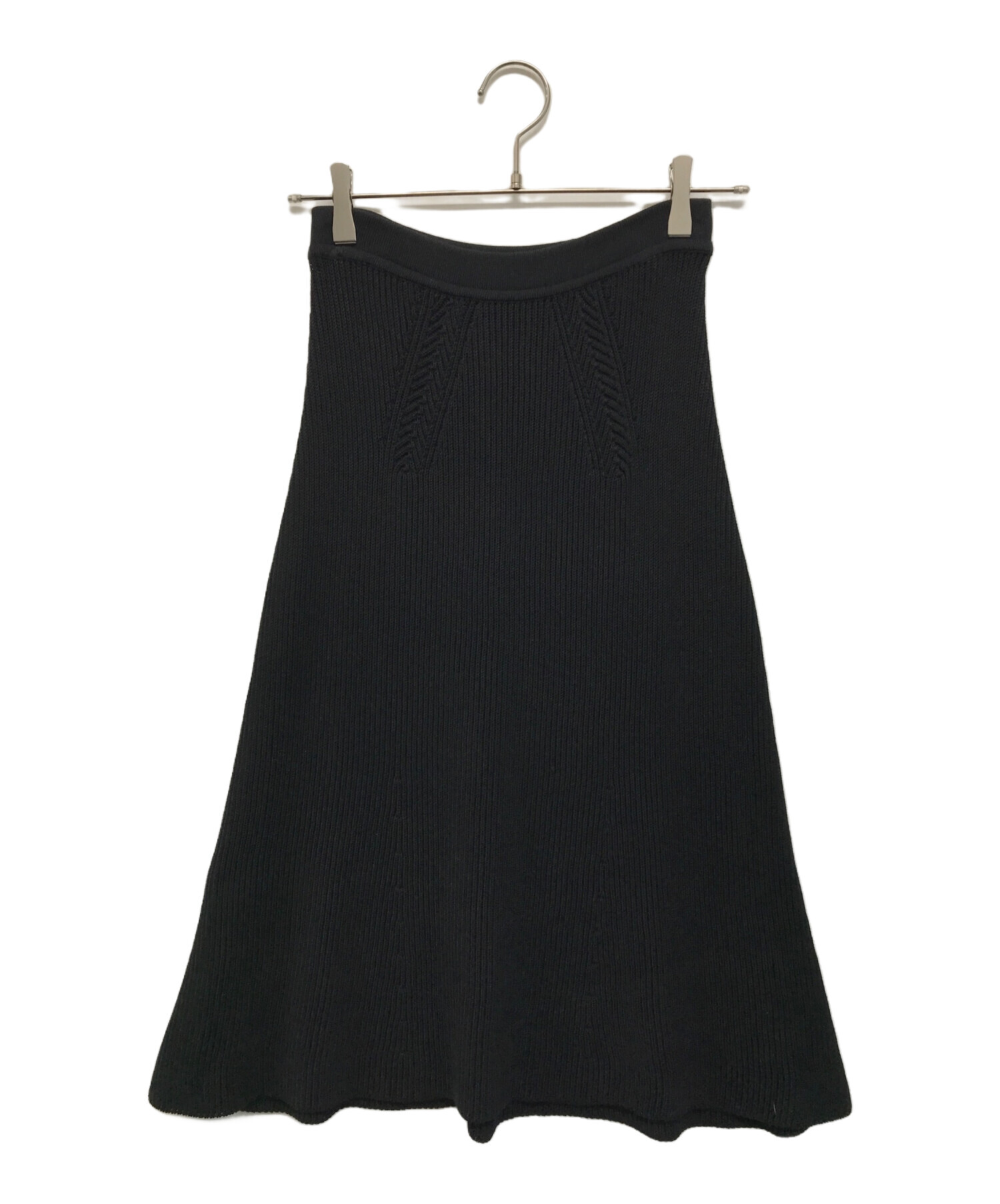 中古・古着通販】HERMES (エルメス) フレアニットスカート ブラック