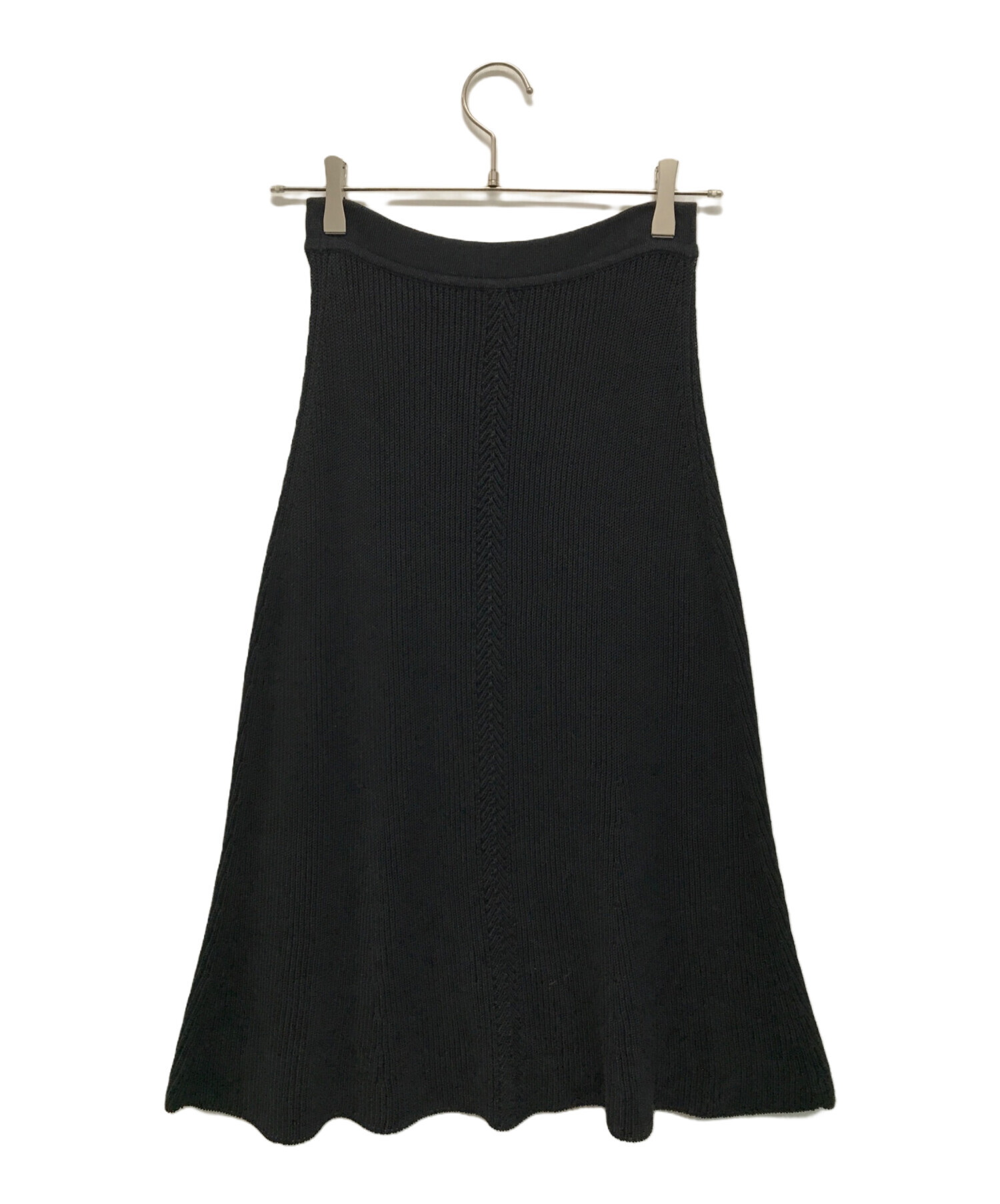 中古・古着通販】HERMES (エルメス) フレアニットスカート ブラック