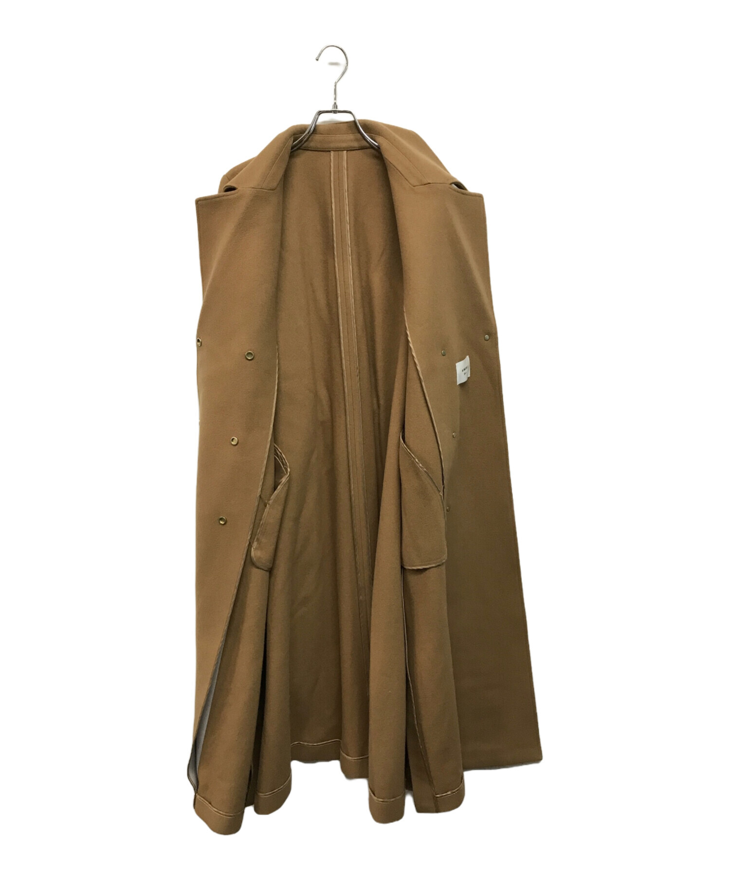 中古・古着通販】AMERI (アメリ) BELT FLARE LONG COAT ベージュ