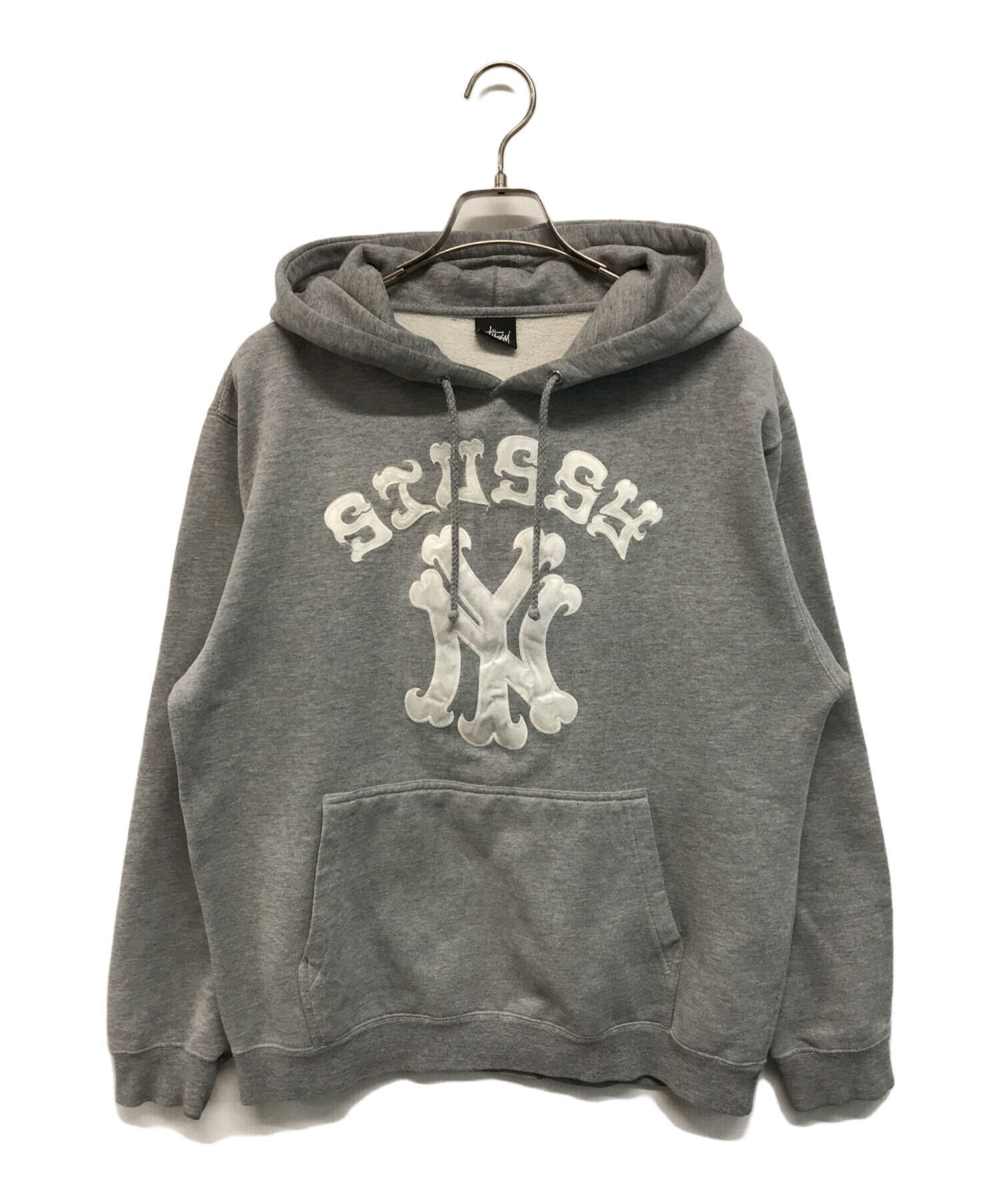 中古・古着通販】stussy (ステューシー) ロゴ刺繍パーカー グレー