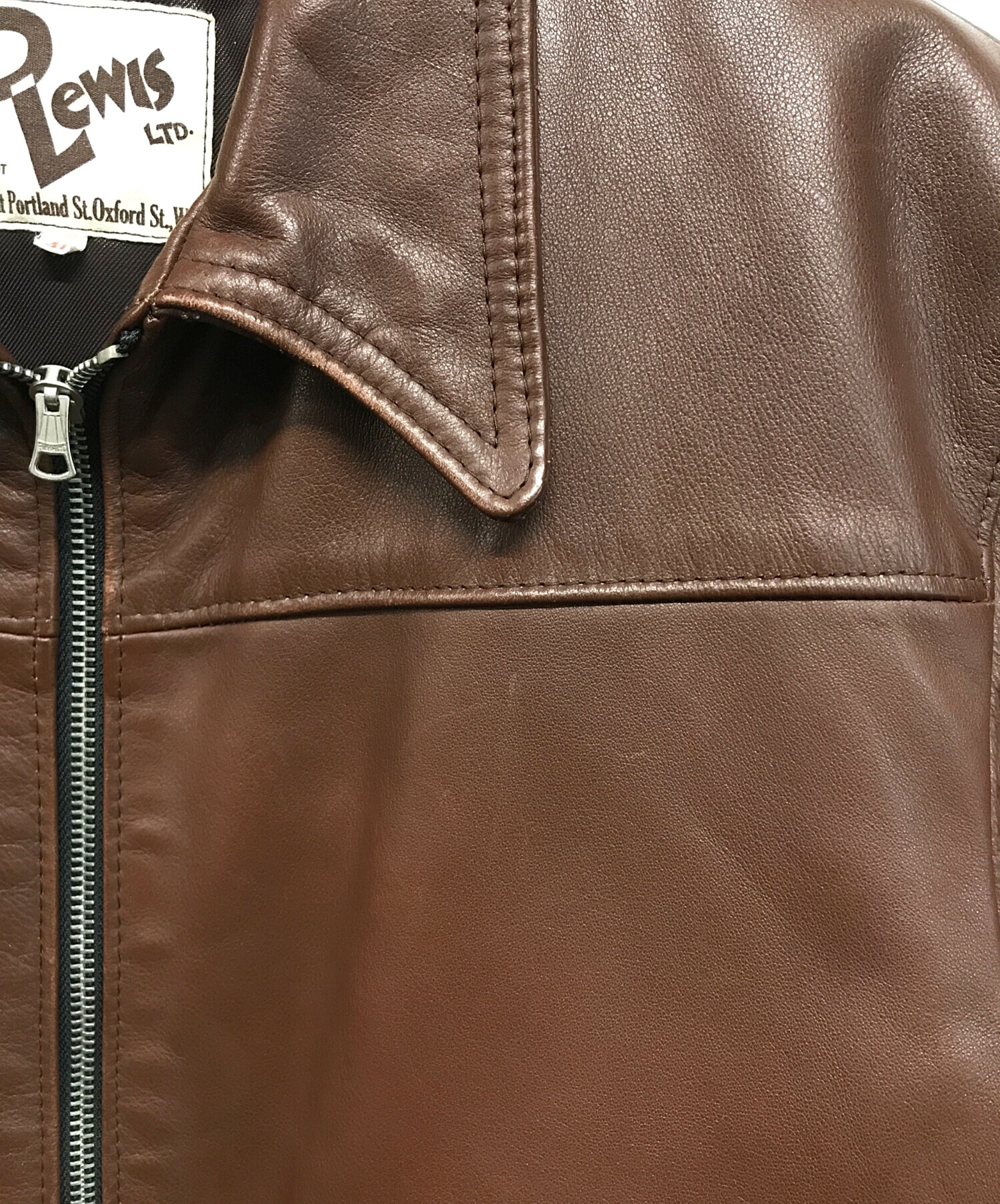 ルイスレザー カントリーマン レザージャケット ブラウン 40 中古・古着通販】Lewis Leathers (ルイスレザース) 385 COUNTRYMAN