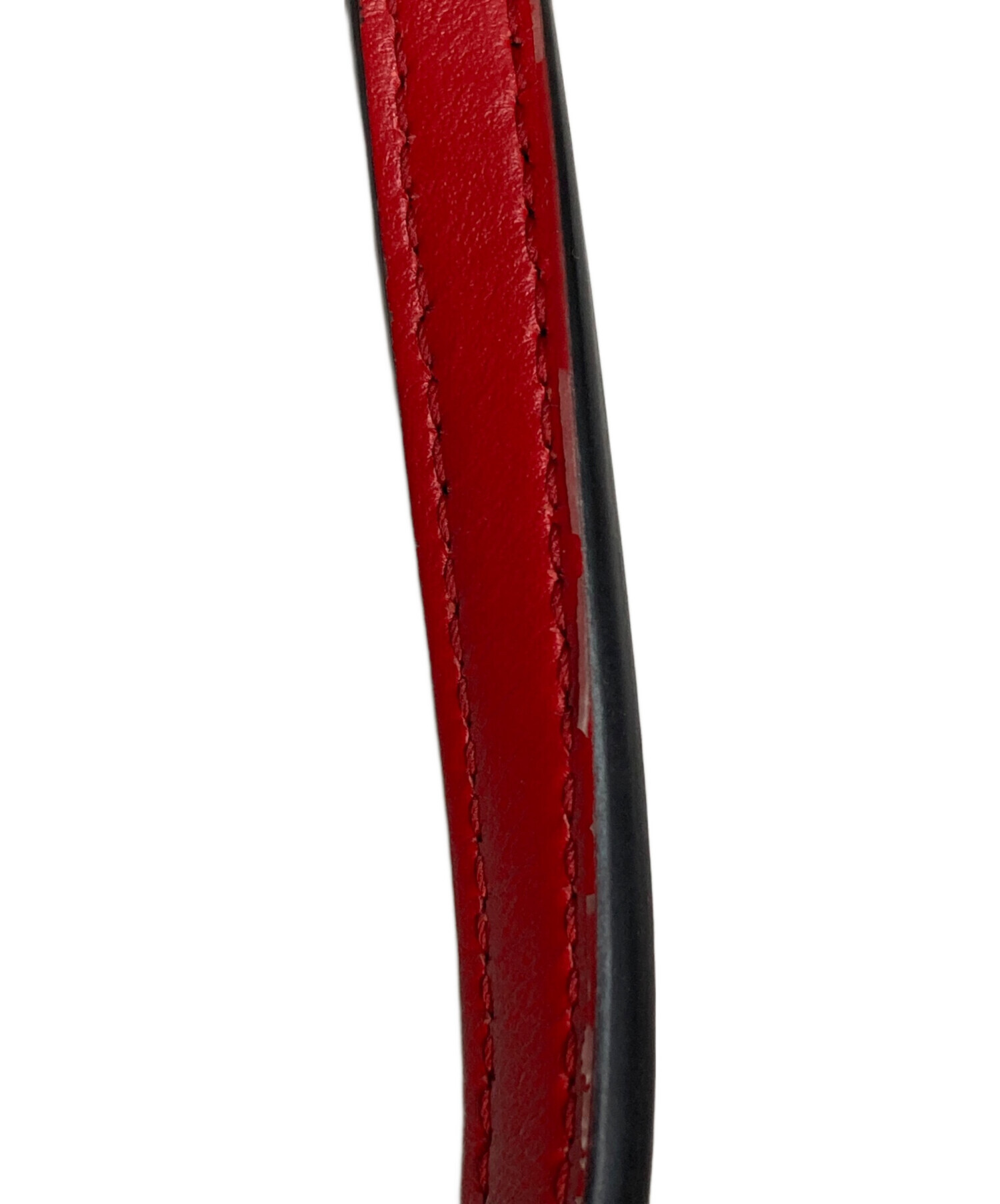 徳品】Christian Louboutinスタッズレザートートバッグ黒赤コバ