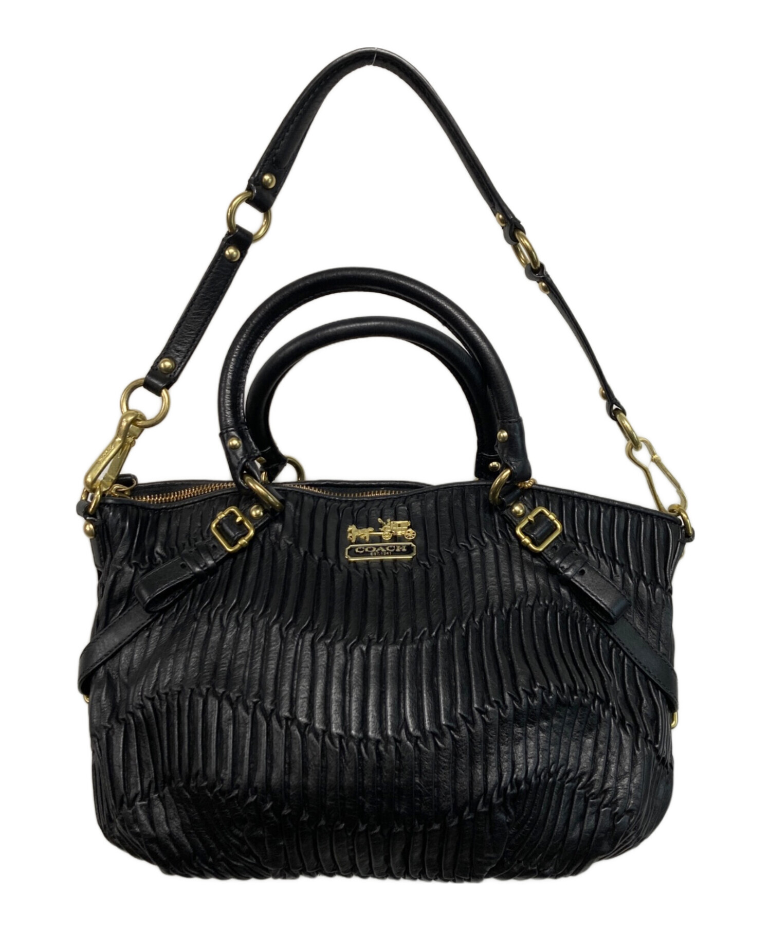 COACH マディソンギャザーレザーバッグ 中古・古着通販】COACH (コーチ) マディソンギャザー 2WAYショルダー