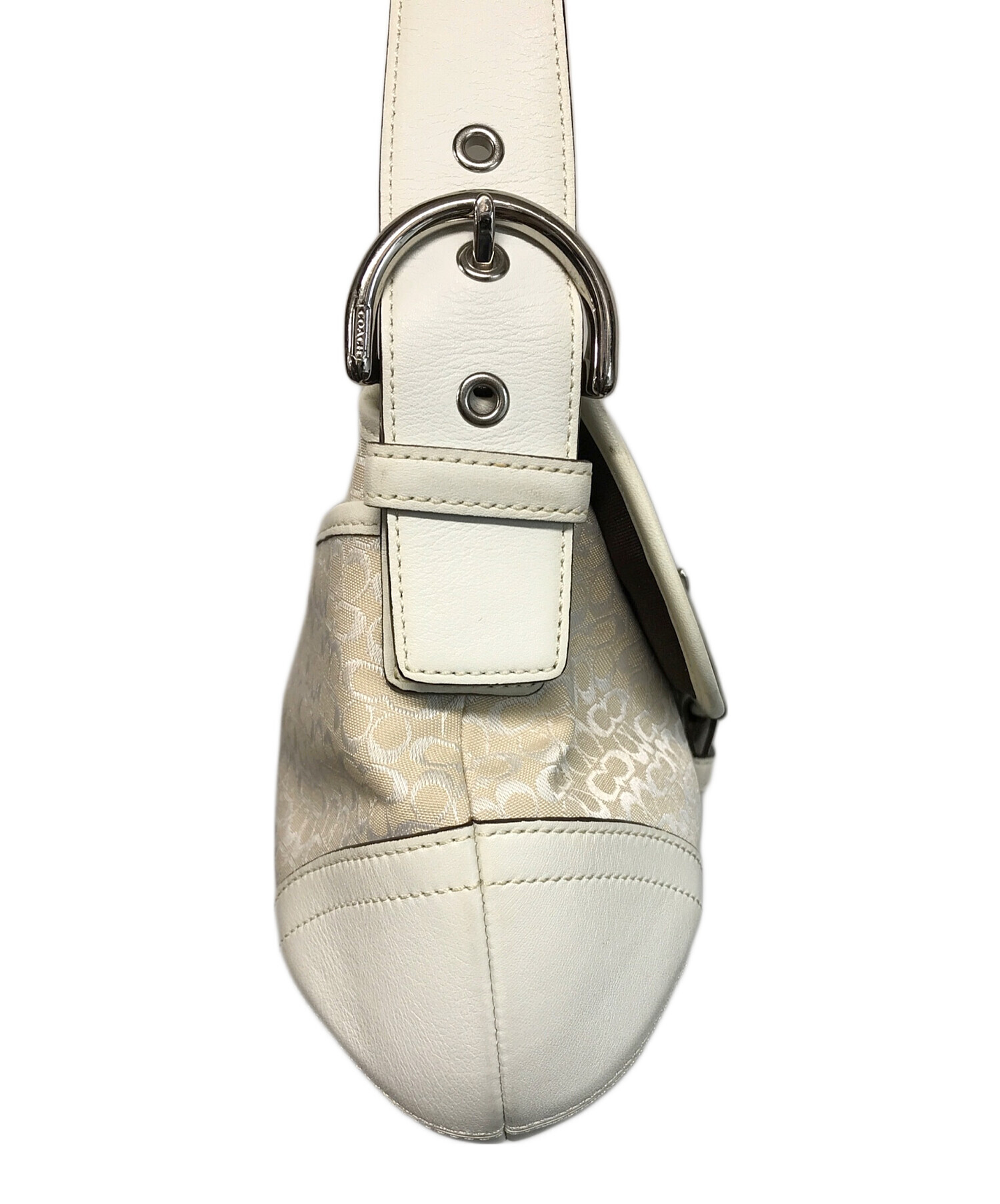 COACH ウエストバッグ ソーホー ワンショルダーバッグ　シグネチャー　白 COACH コーチ ソーホー シグネチャー キャンバス ワンショルダー