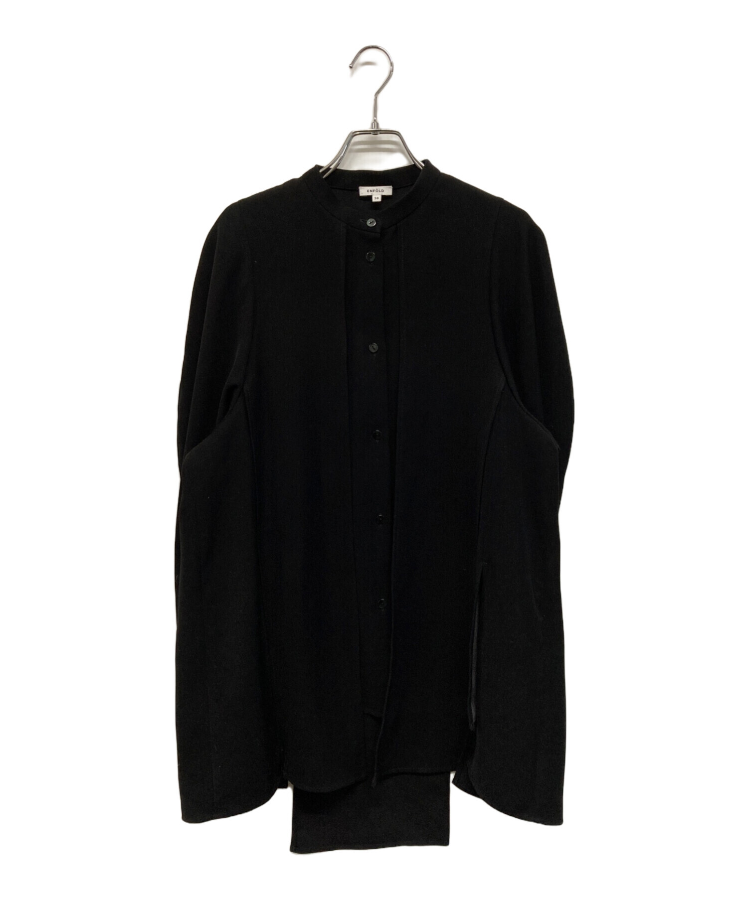 中古・古着通販】ENFOLD (エンフォルド) RAMDOM SLIT BLOUSE ブラック 