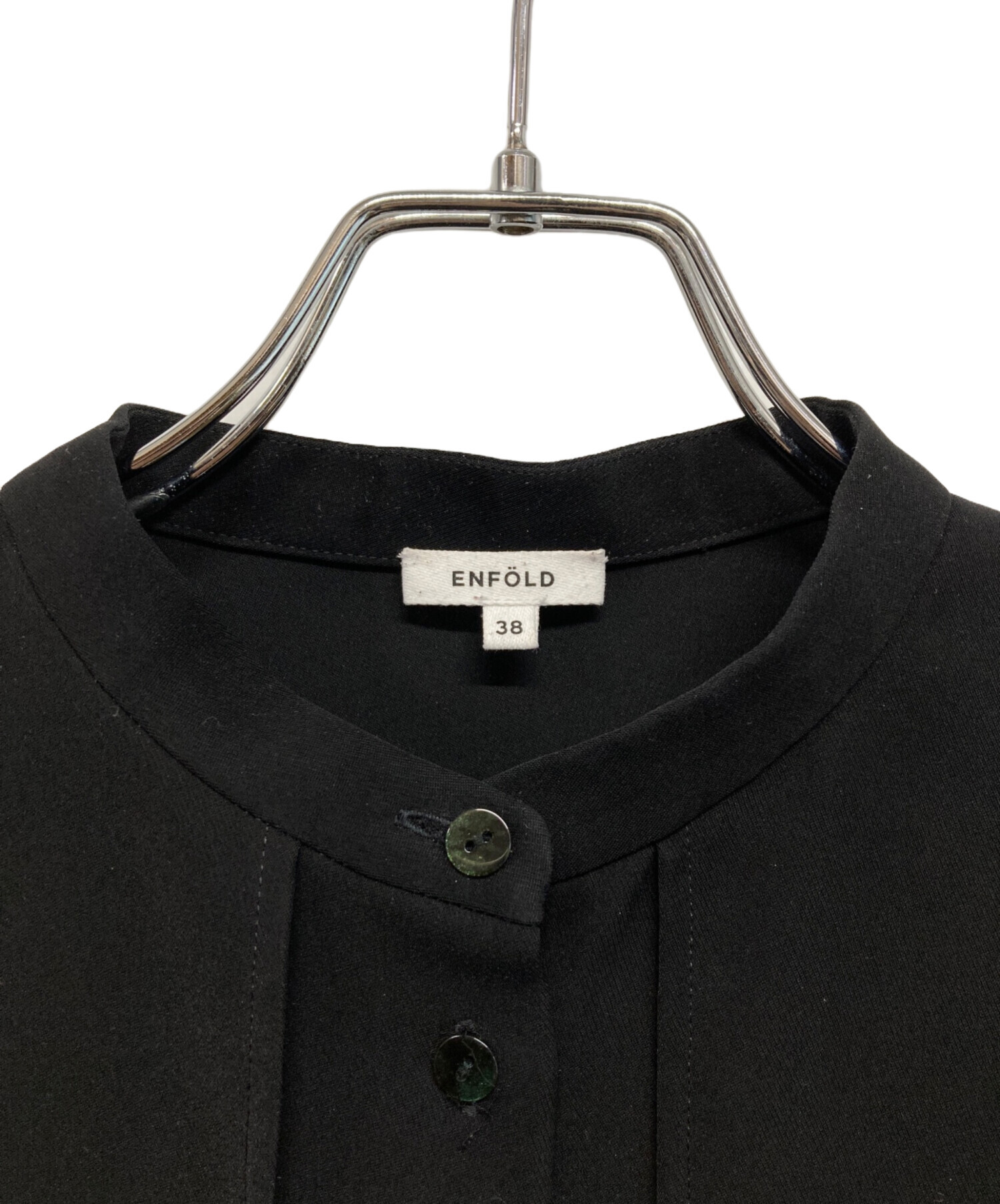 中古・古着通販】ENFOLD (エンフォルド) RAMDOM SLIT BLOUSE ブラック 