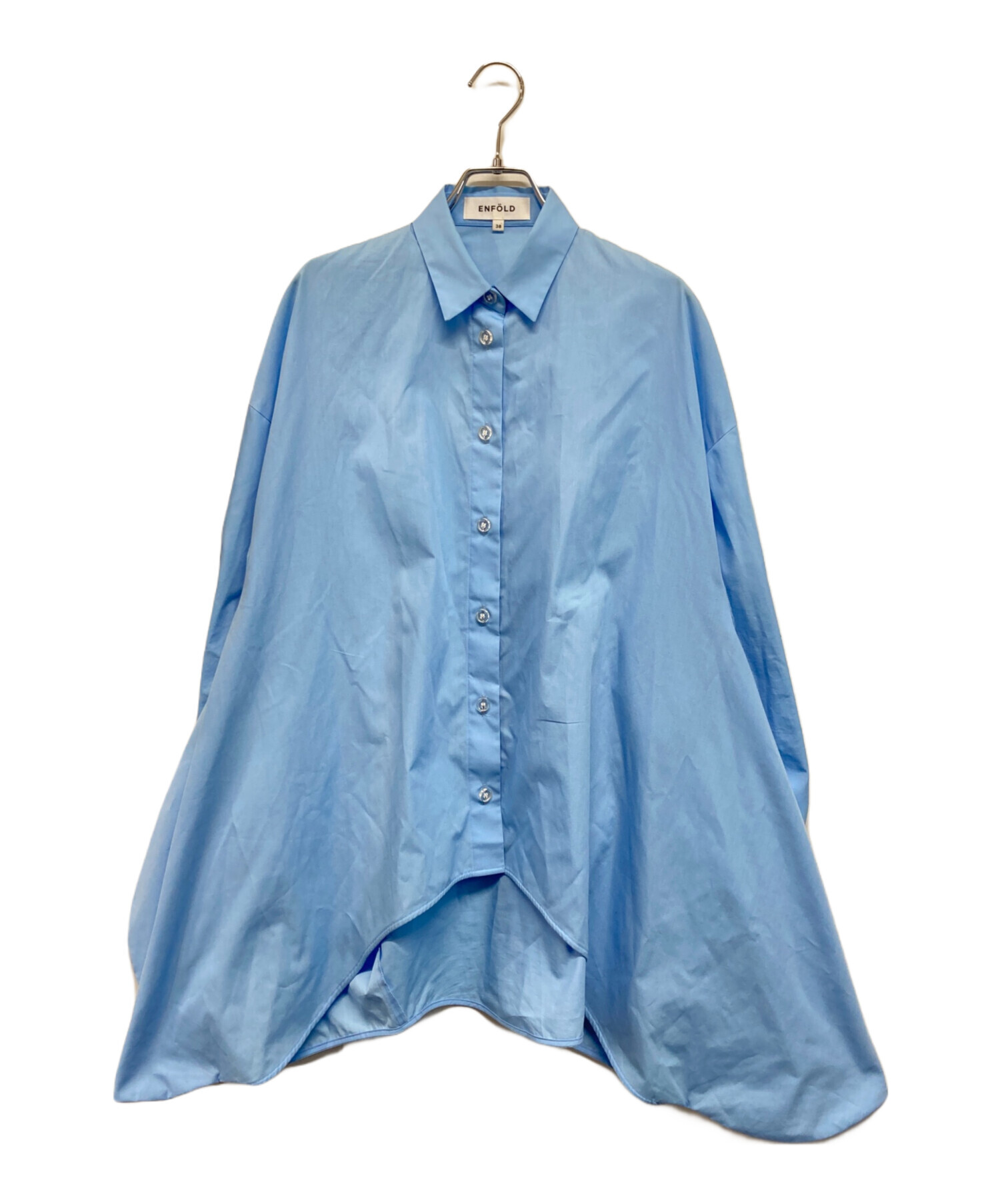 ENFOLD BALLON HEM SHIRT シャツ 中古・古着通販】ENFOLD (エンフォルド) BALLON HEM SHIRT ブルー