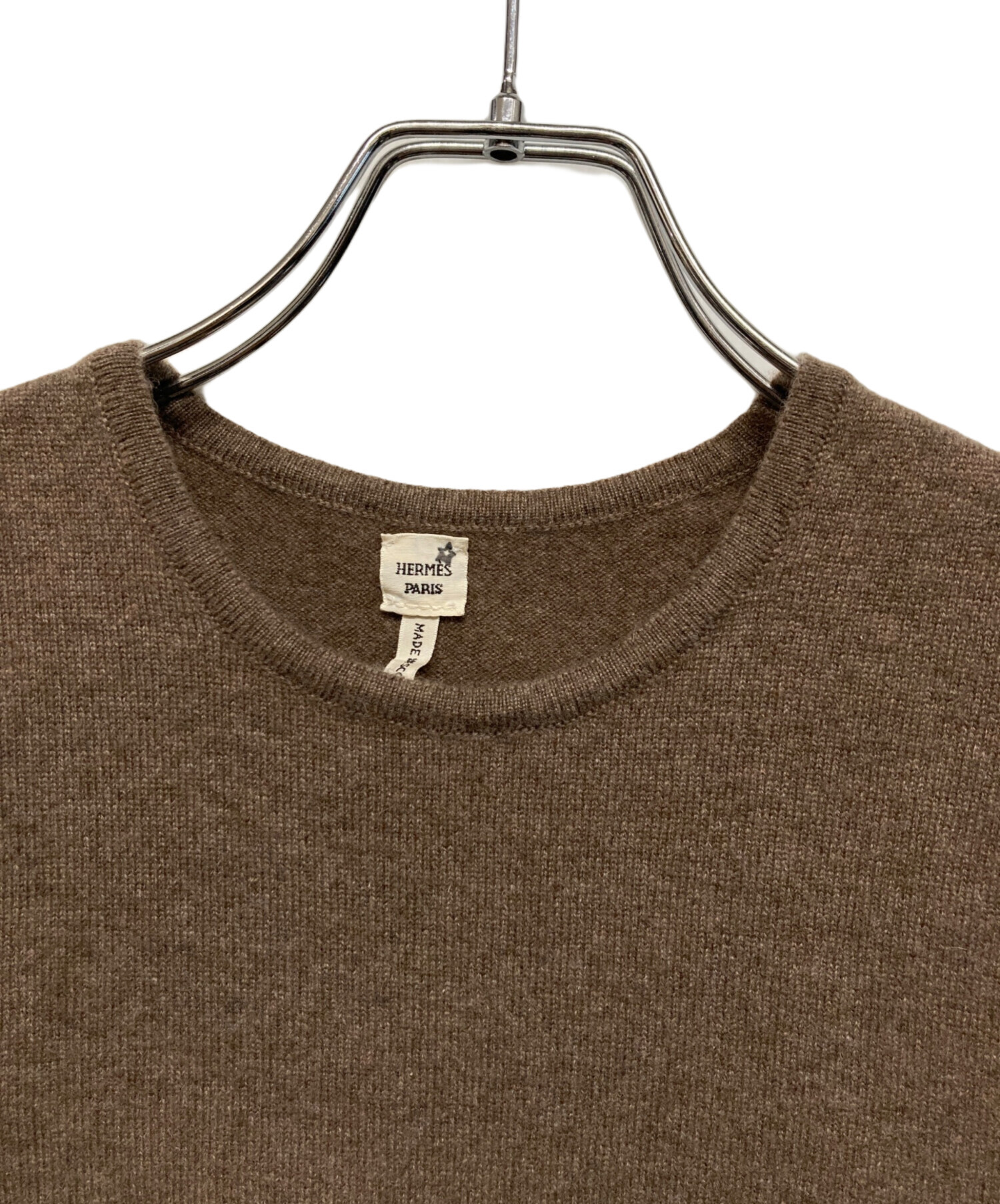 中古・古着通販】HERMES (エルメス) カシミヤニットベスト ベージュ