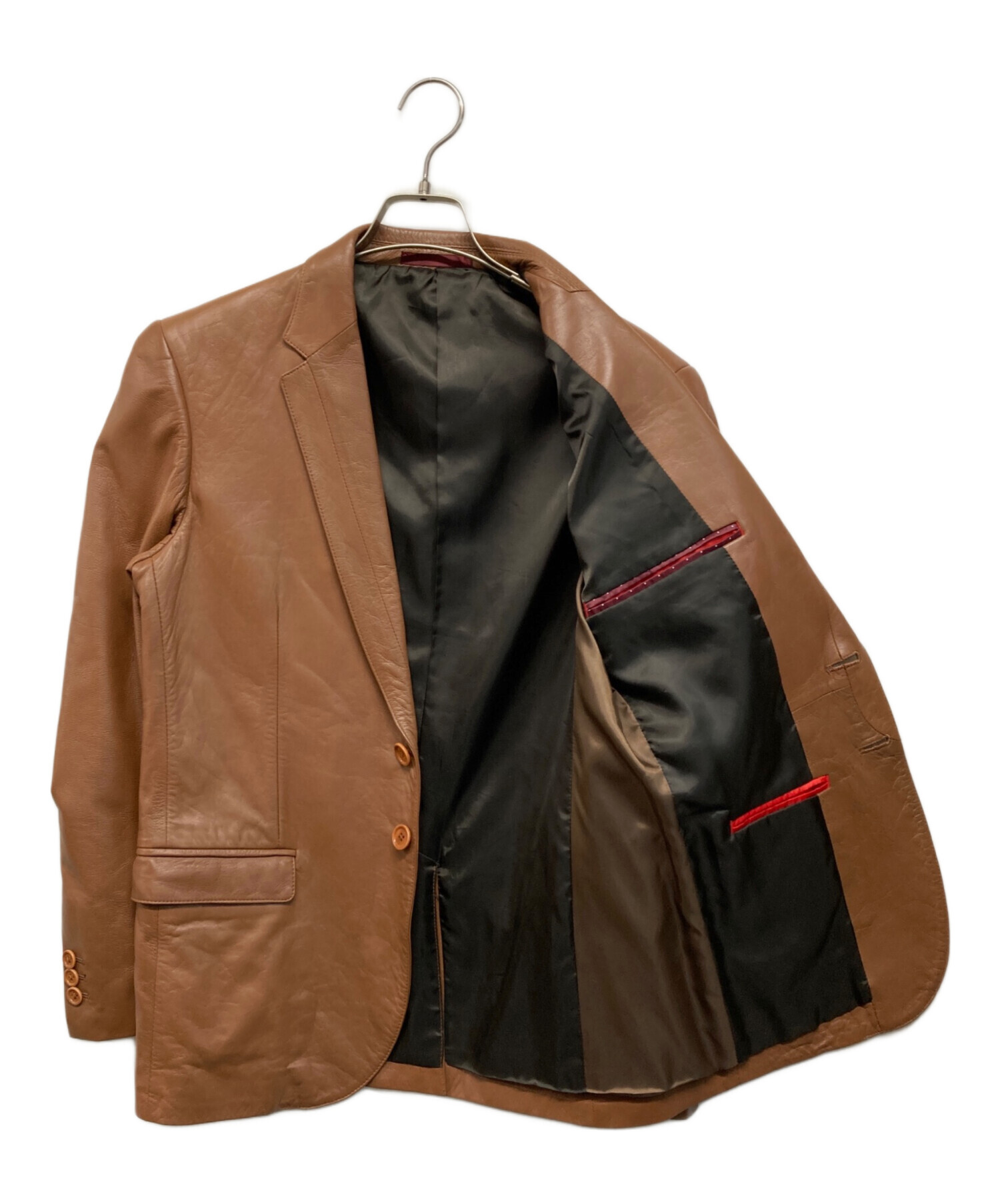 ポールスミス テーラードジャケット ラムレザー 羊革 3B 中古・古着通販】PAUL SMITH (ポールスミス) ラムレザー3Bジャケット
