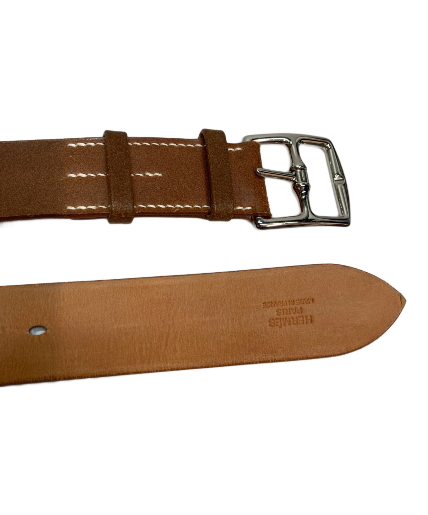 HERMES エルメス ベルト  茶 【古着】【中古】【送料無料】 中古・古着通販】HERMES (エルメス) レザーベルト オレンジ｜ブランド
