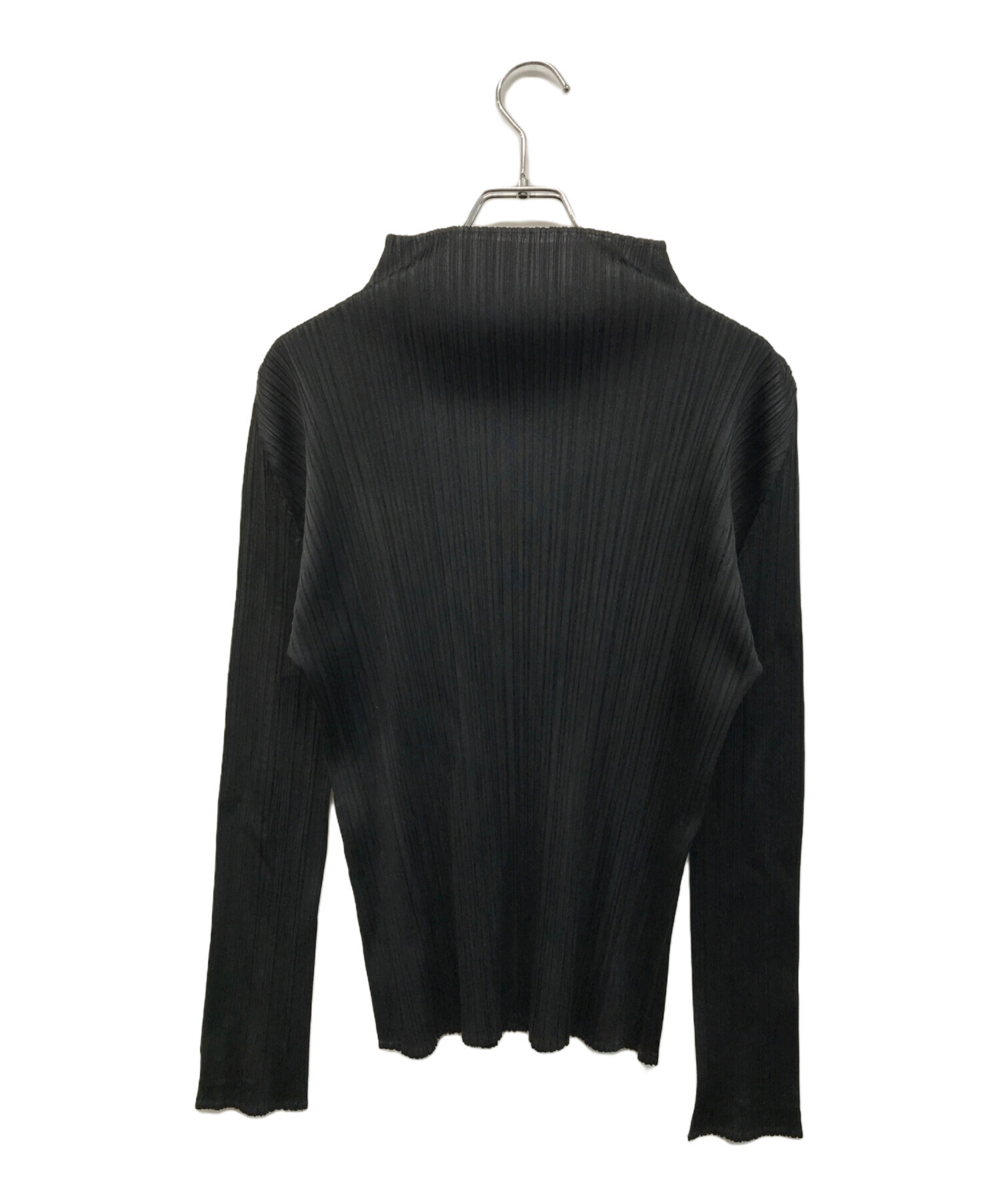 PLEATS PLEASE プリーツプリーズ ブラウス XS 黒 【古着】【中古】【送料無料】 プリーツプリーズPLEATS PLEASE プリーツスタンドカラーシャツ 黒3 (K