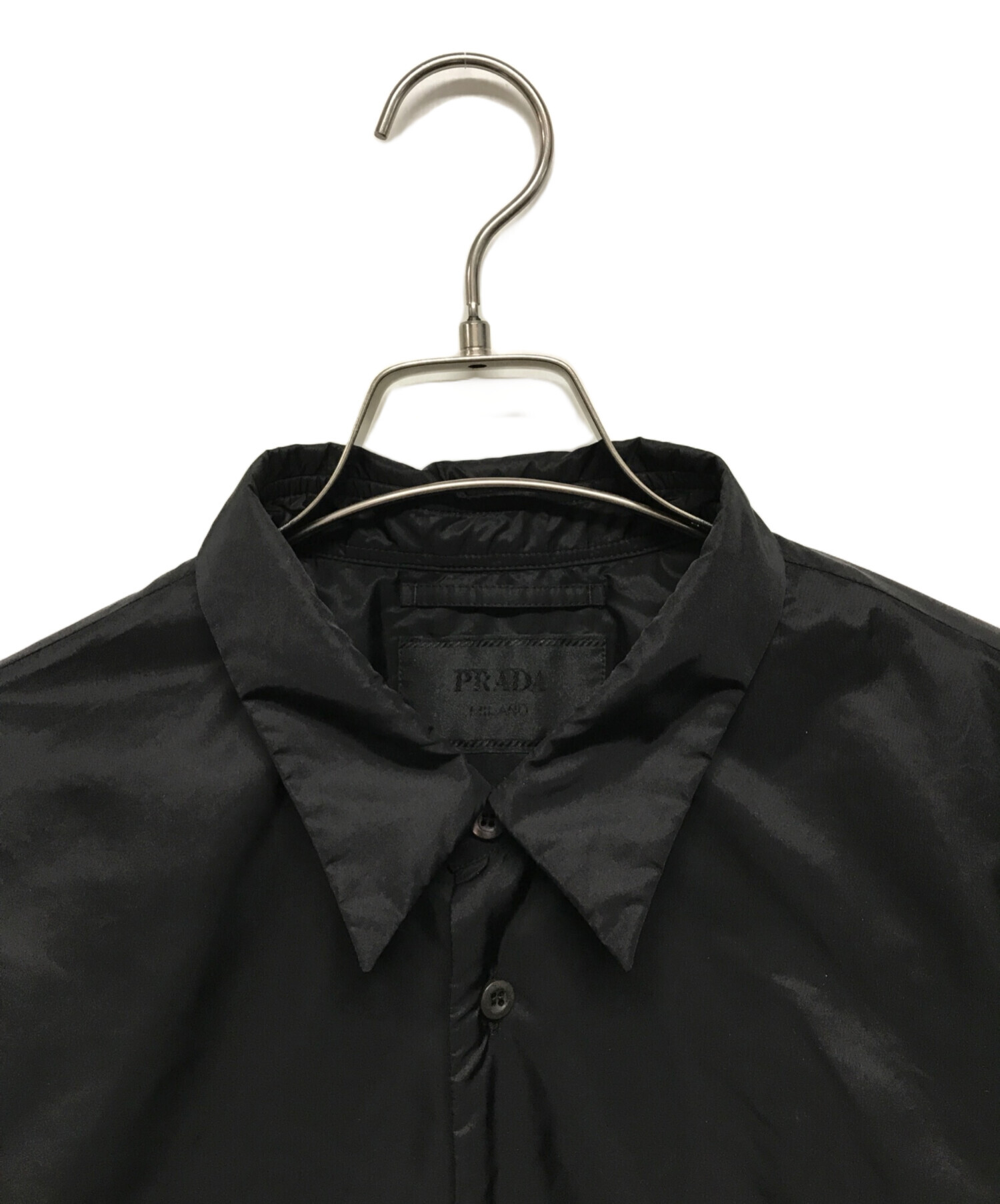 PRADA リナイロン RE nylon シャツジャケット 黒 ブラック XS Prada Re-Nylon シャツジャケット | ブラック | FARFETCH JP