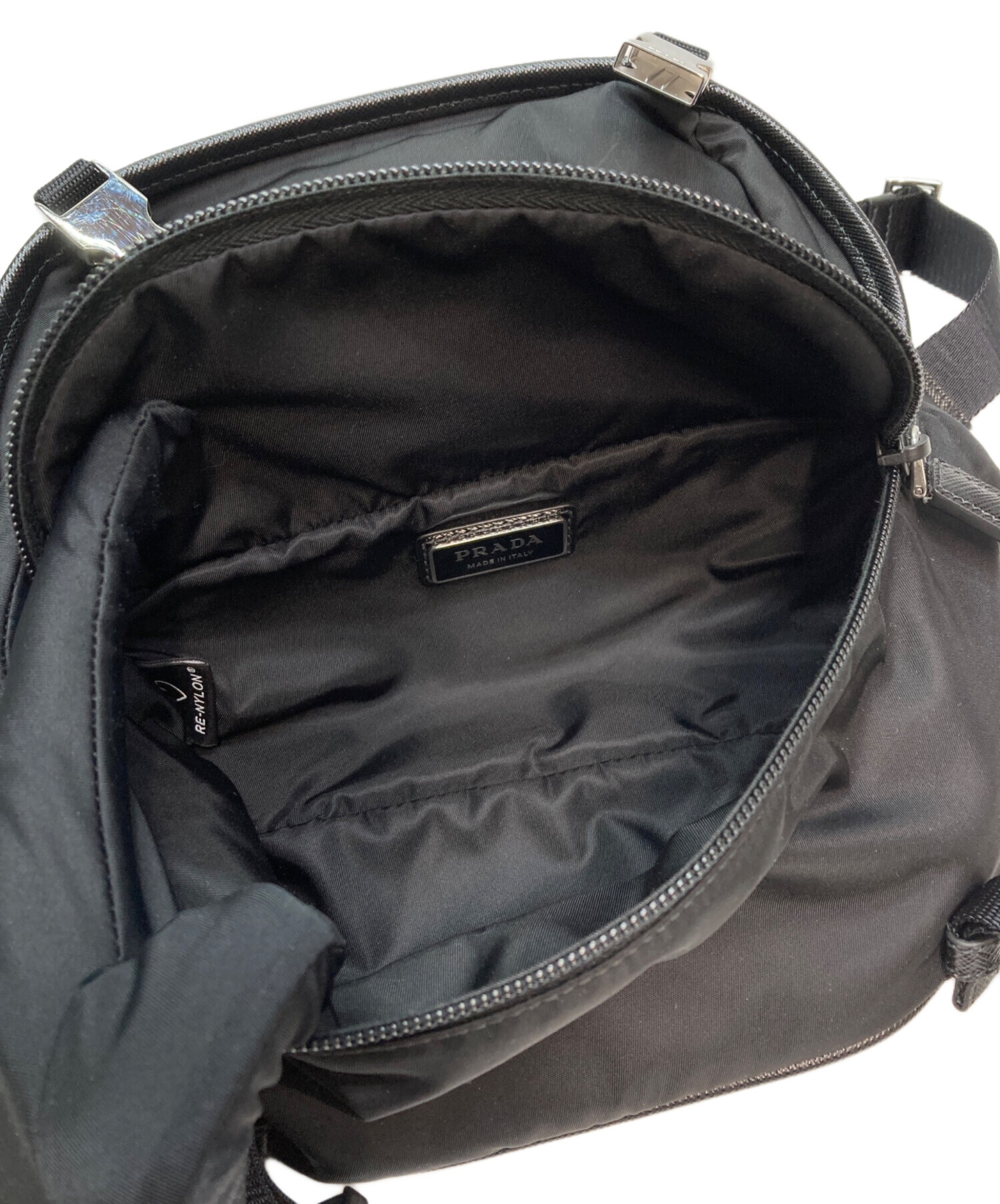 中古・古着通販】PRADA (プラダ) Re-Nylon xサフィアーノレザー 