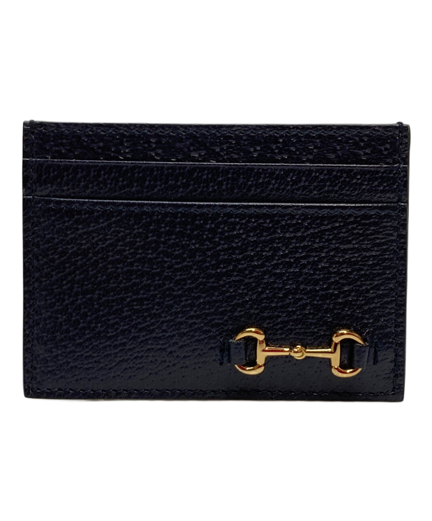 中古・古着通販】GUCCI (グッチ) ホースビット カードケース ネイビー