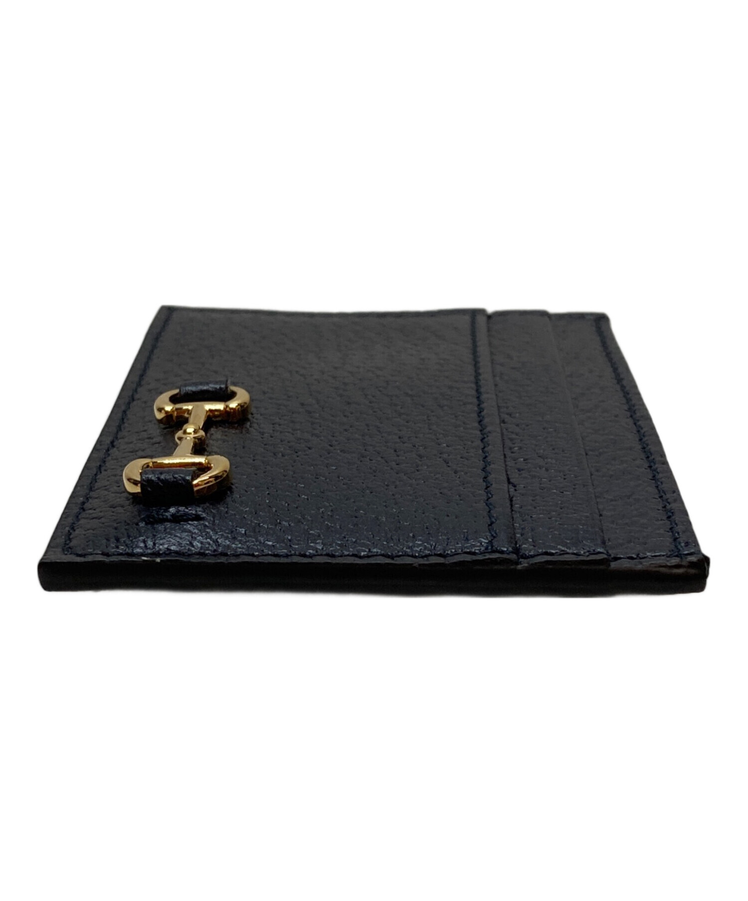中古・古着通販】GUCCI (グッチ) ホースビット カードケース ネイビー