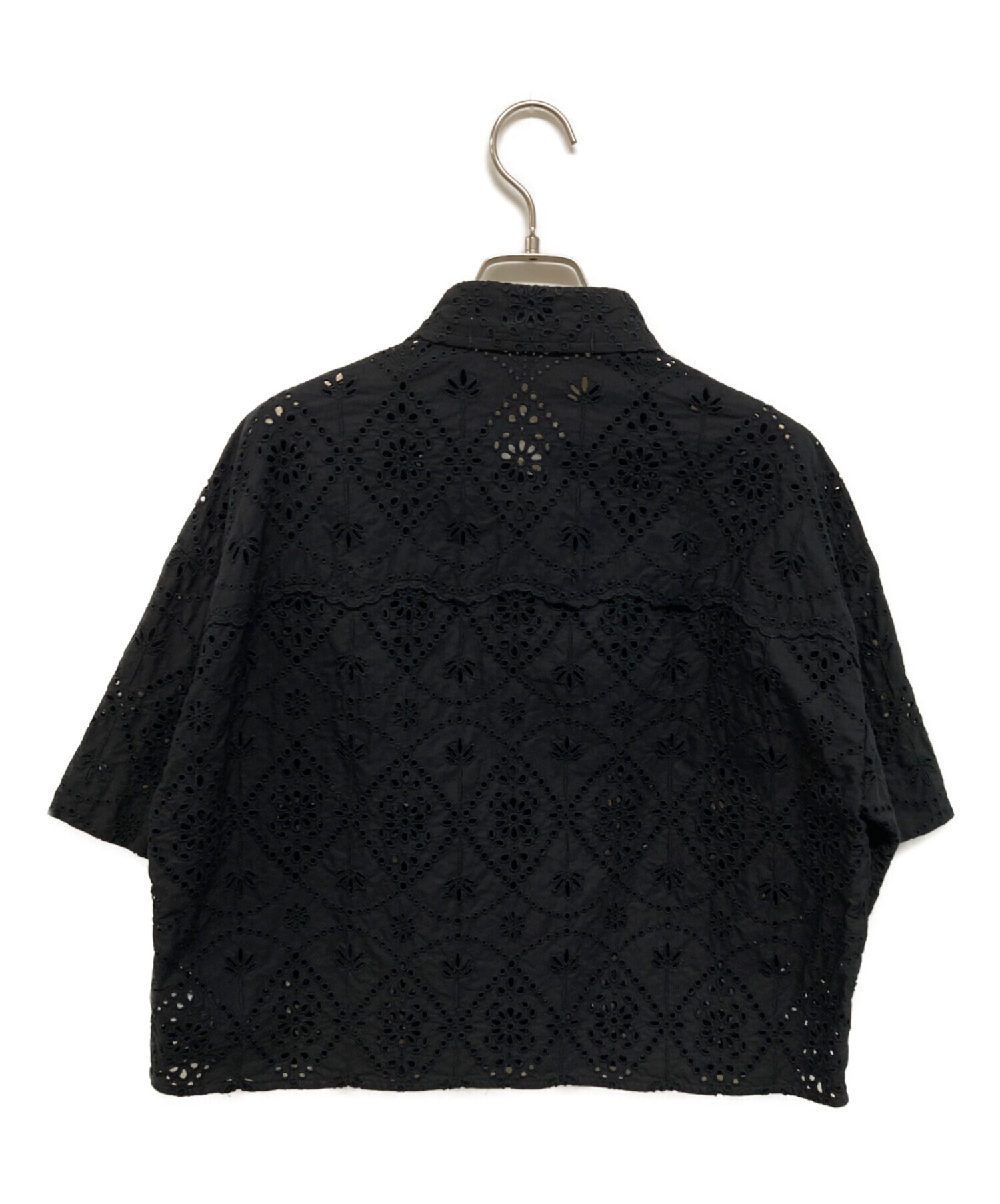 TICCA ブラック レース トップス 半袖 中古・古着通販】TICCA (ティッカ) レース半袖シャツ ブラック サイズ