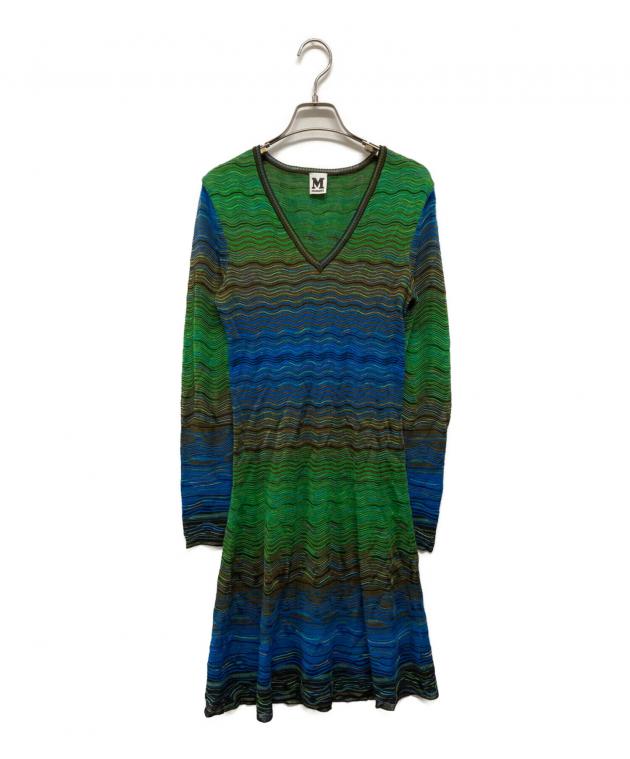 MISSONI ミッソーニ　ニットワンピース　44 中古・古着通販】MISSONI (ミッソーニ) ウェーブボーダージャガード