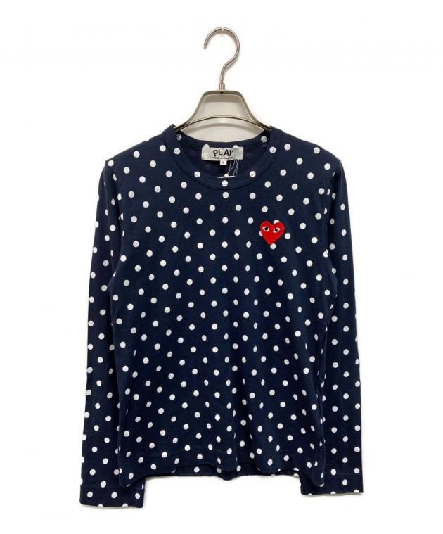 PLAY COMME de GARÇONS 長袖カットソー ドット ネイビー M 中古・古着通販】PLAY COMME des GARCONS (プレイコムデギャルソン