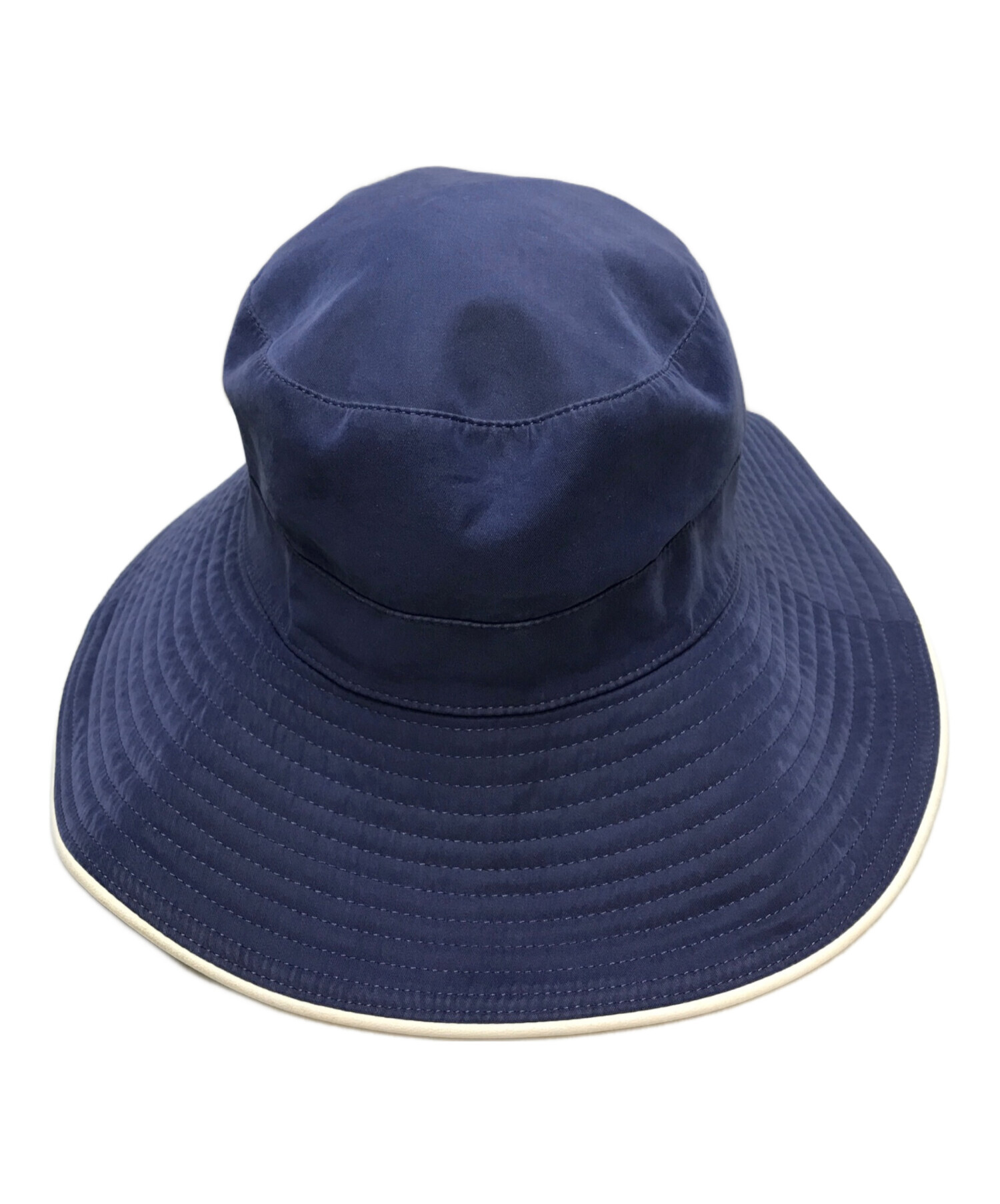 中古・古着通販】HERMES (エルメス) レザーパイピングハット ネイビー 