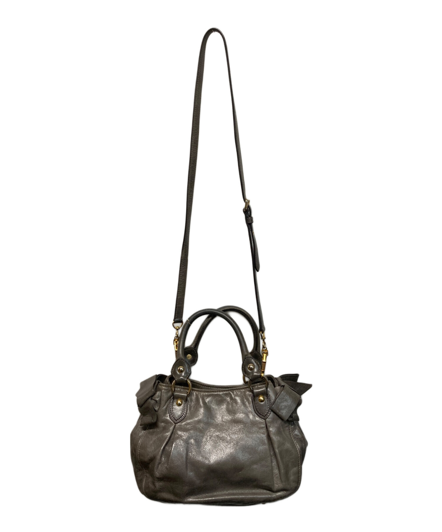 中古・古着通販】MIU MIU (ミュウミュウ) VITELLO LUX 2WAY リボン 