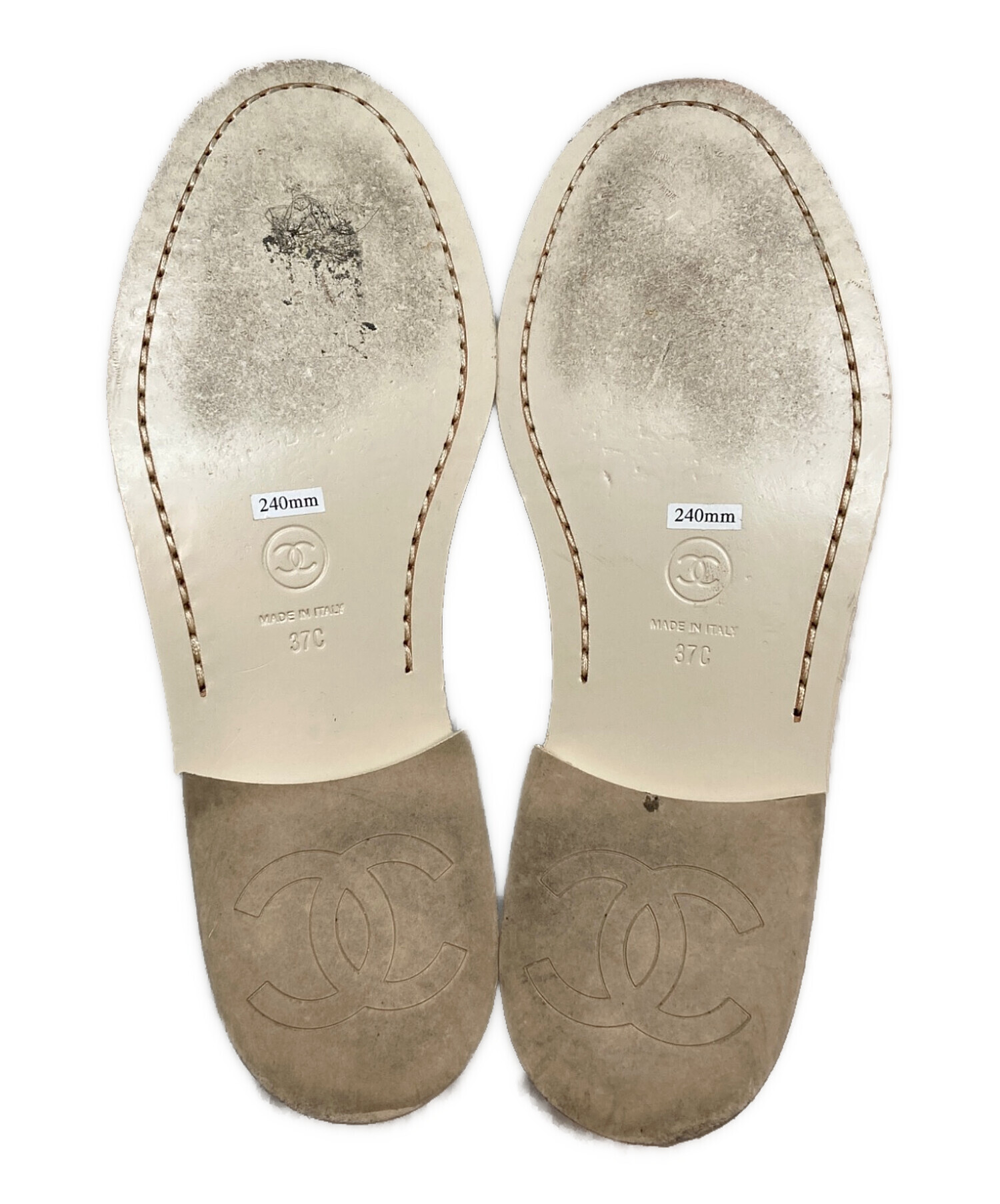 中古・古着通販】CHANEL (シャネル) ヒールロゴローファー アイボリー