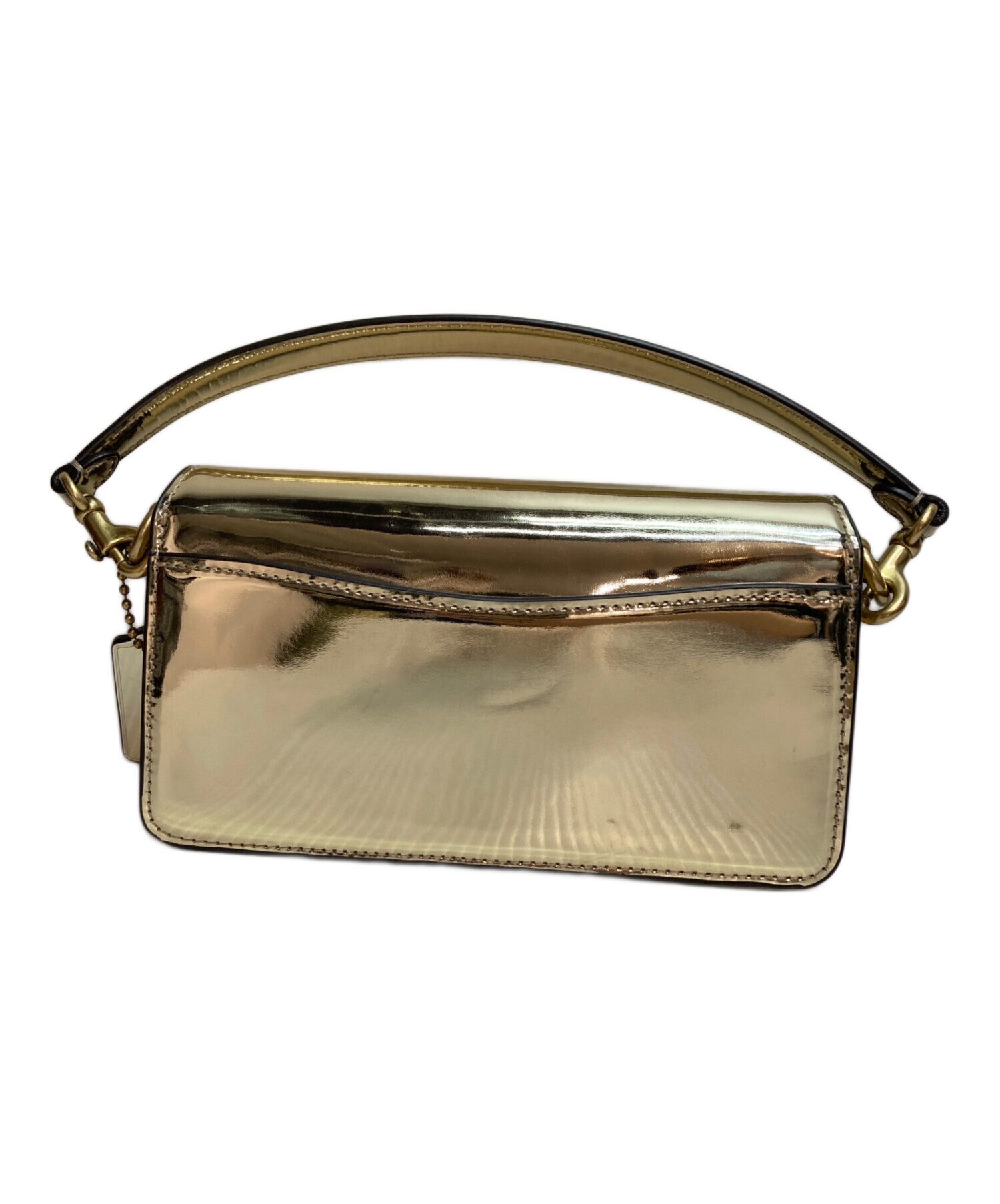COACH ゴールド パーティバッグ　収納袋付き 中古・古着通販】COACH (コーチ) ミラーレザーワンショルダーバッグ