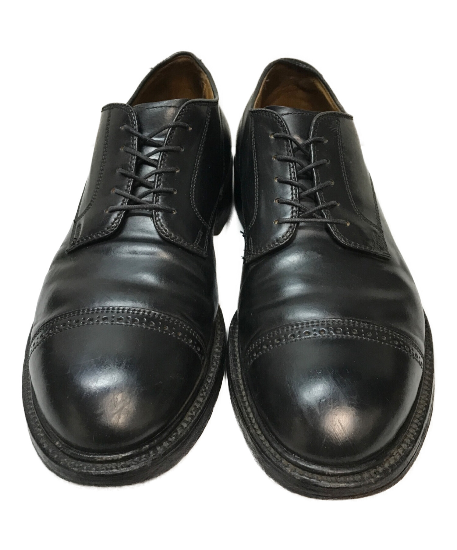Alden オールデン コードバン ストレートチップ 8D 中古・古着通販】ALDEN (オールデン) BLACK CORDOVAN CAP TOE(ブラック