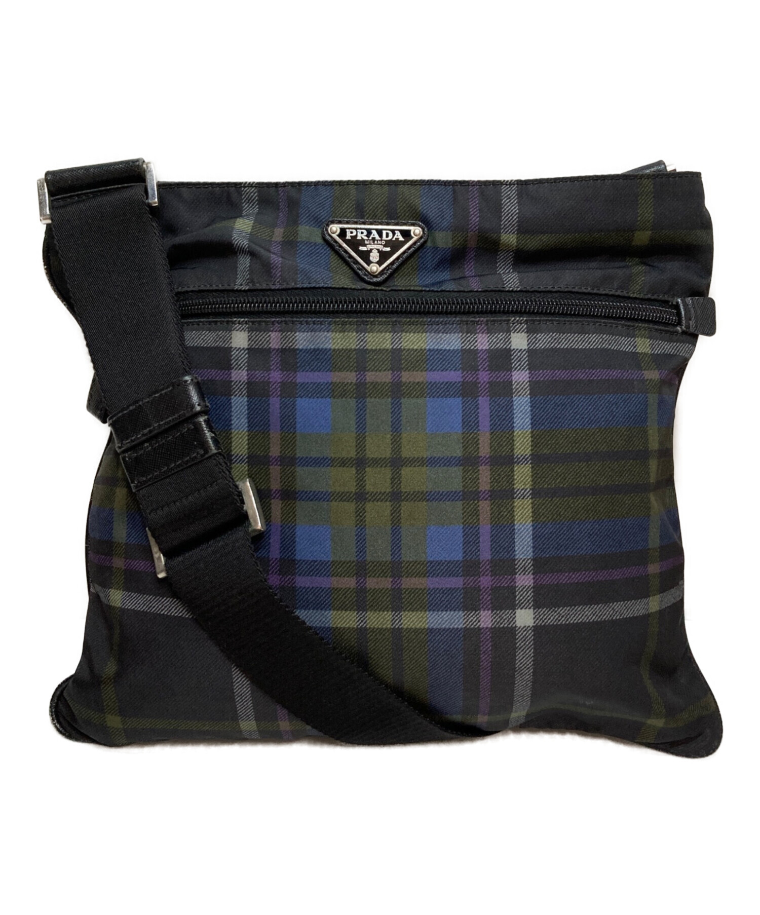 中古・古着通販】PRADA (プラダ) タータンチェックプレートショルダー 