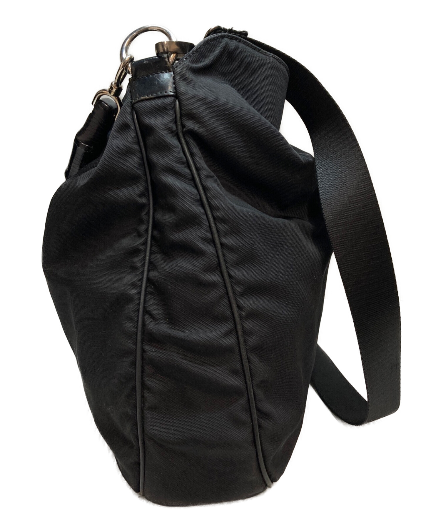 GUCCI バンブーハンドル 2wayバッグ 中古・古着通販】GUCCI (グッチ) バンブーハンドル2WAYナイロンバッグ