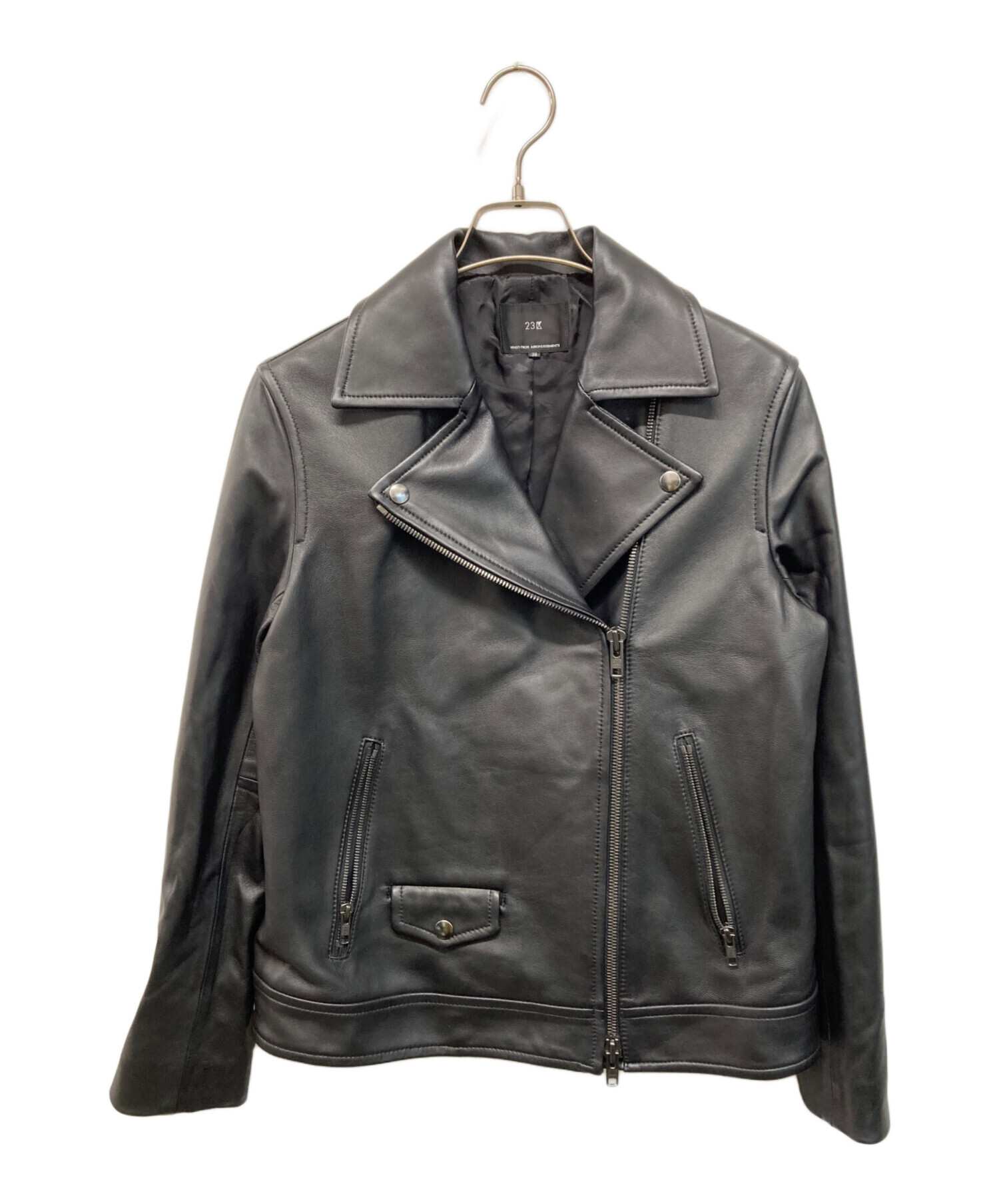なほんぼ 美品✨23区 ラムレザーダブルライダースジャケット グレージュ 中古・古着通販】23区 (ニジュウサンク) ダブルライダースジャケット