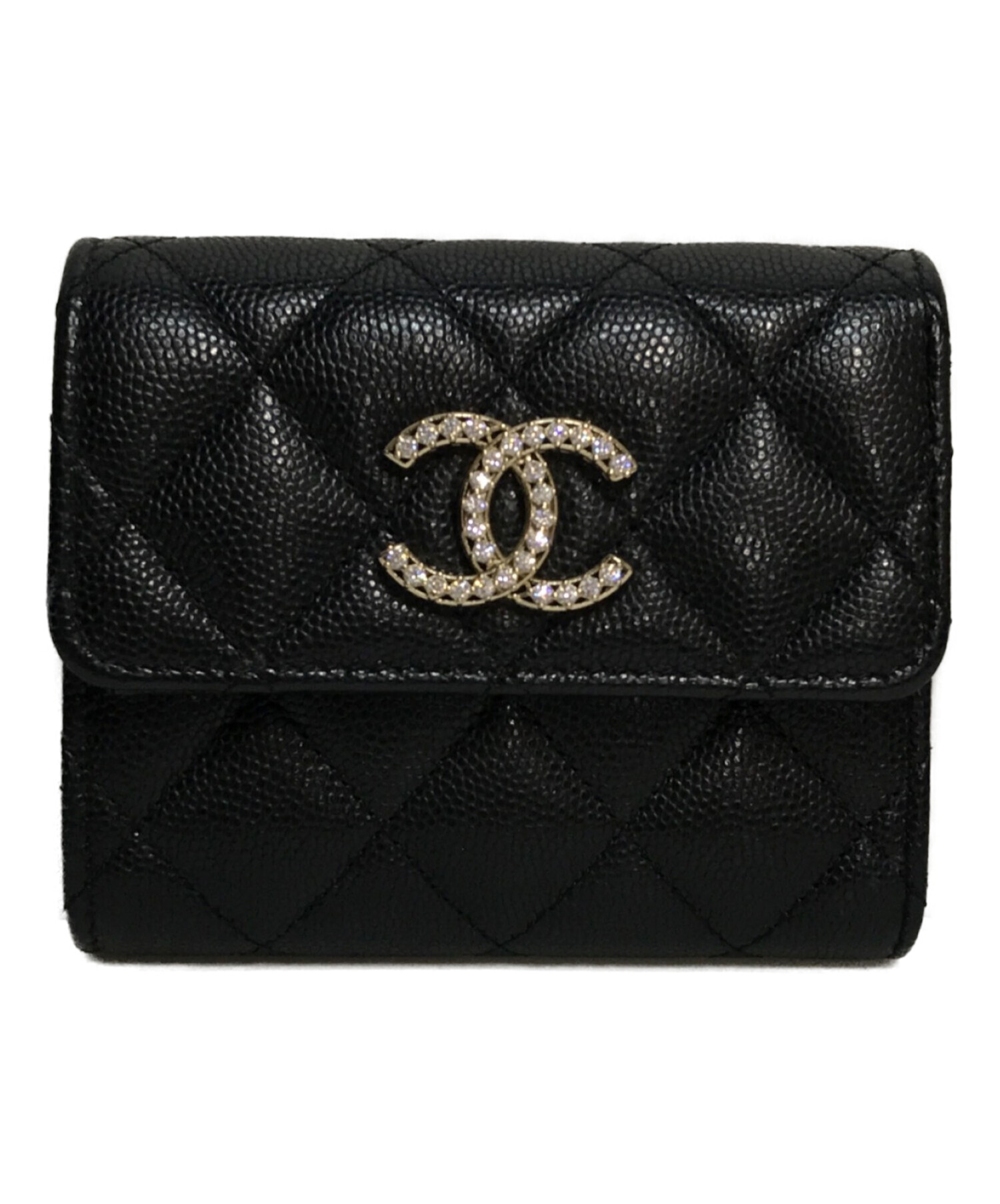 中古・古着通販】CHANEL (シャネル) キャビアスキン ラインストーン