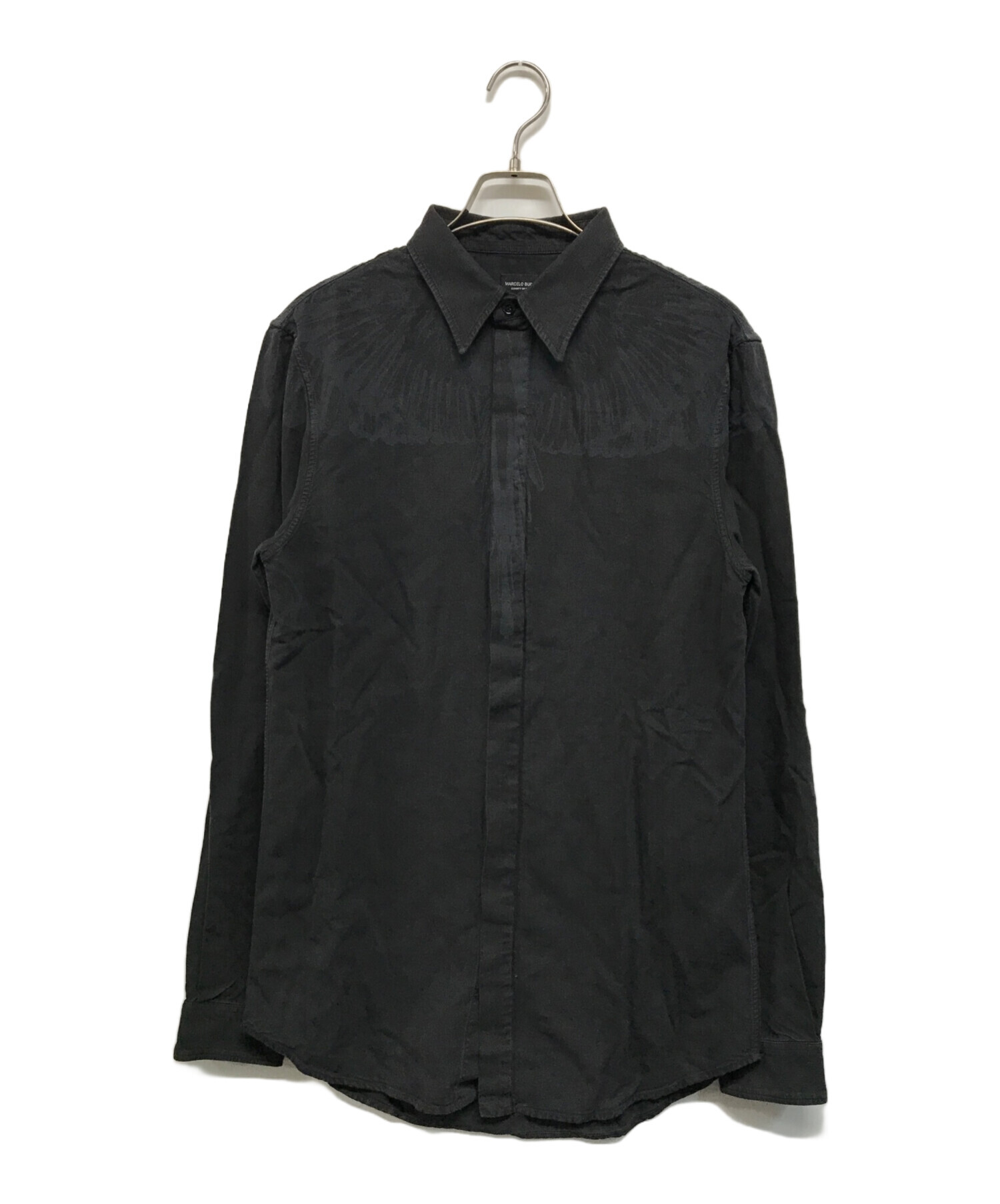 MARCELO BURLON マルセロバーロン カジュアルシャツ S 黒 【古着】【中古】【送料無料】 中古・古着通販】MARCELO BURLON (マルセロバーロン) HOYADA SHIRT