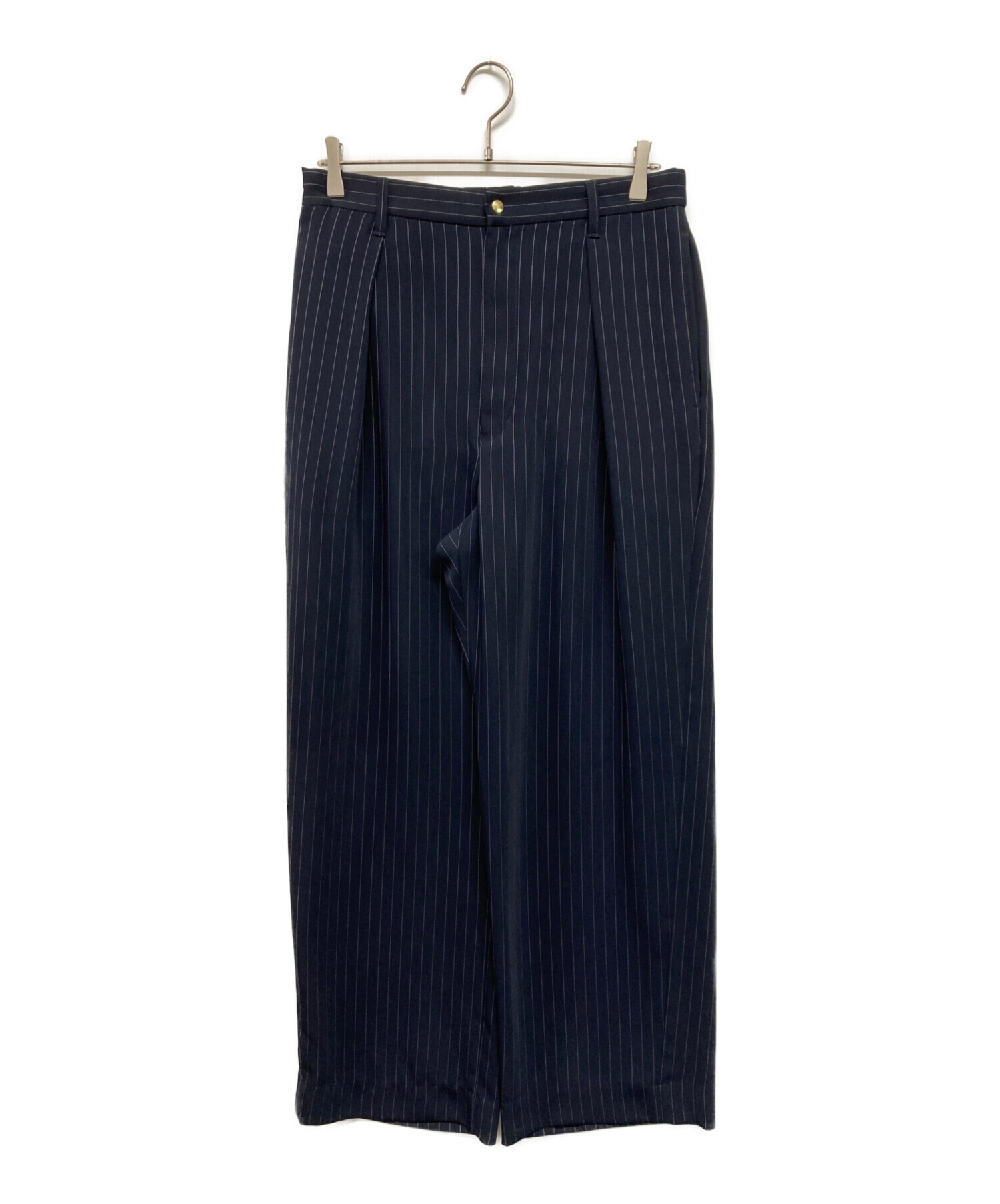中古・古着通販】CULLNI (クルニ) Stripe Double Cloth Tuck Wide Pant