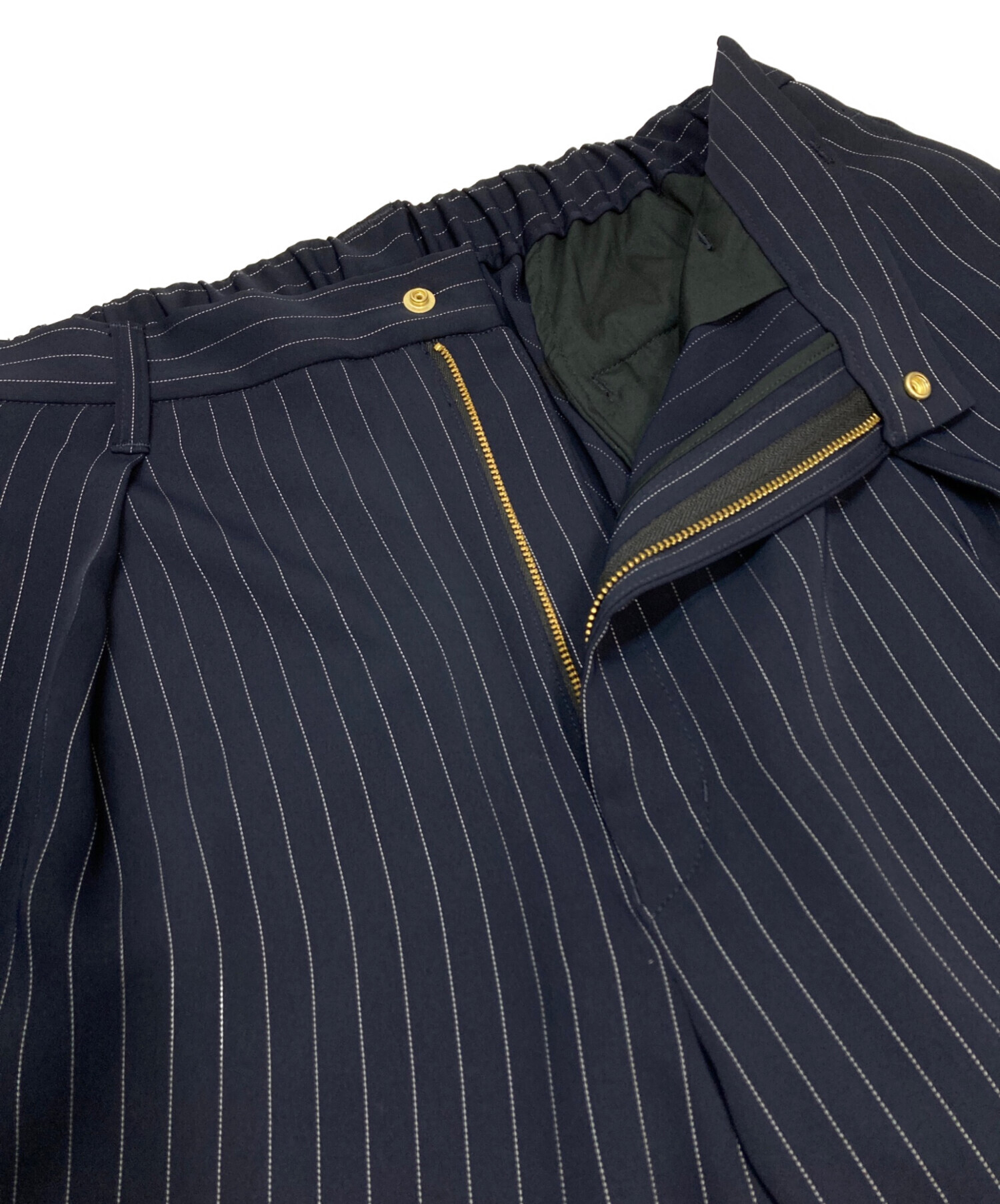 CULLNI /24SS/ ストライプタックワイドパンツ 中古・古着通販】CULLNI (クルニ) Stripe Double Cloth Tuck Wide Pant