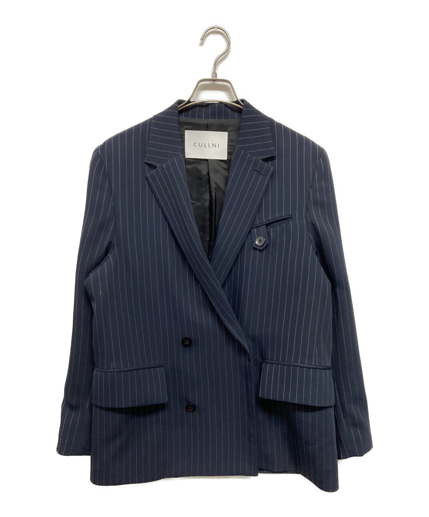 CULLNI/クルニ ストライプクロス テーラードジャケット 中古・古着通販】CULLNI (クルニ) Stripe Double Cloth Button Tab