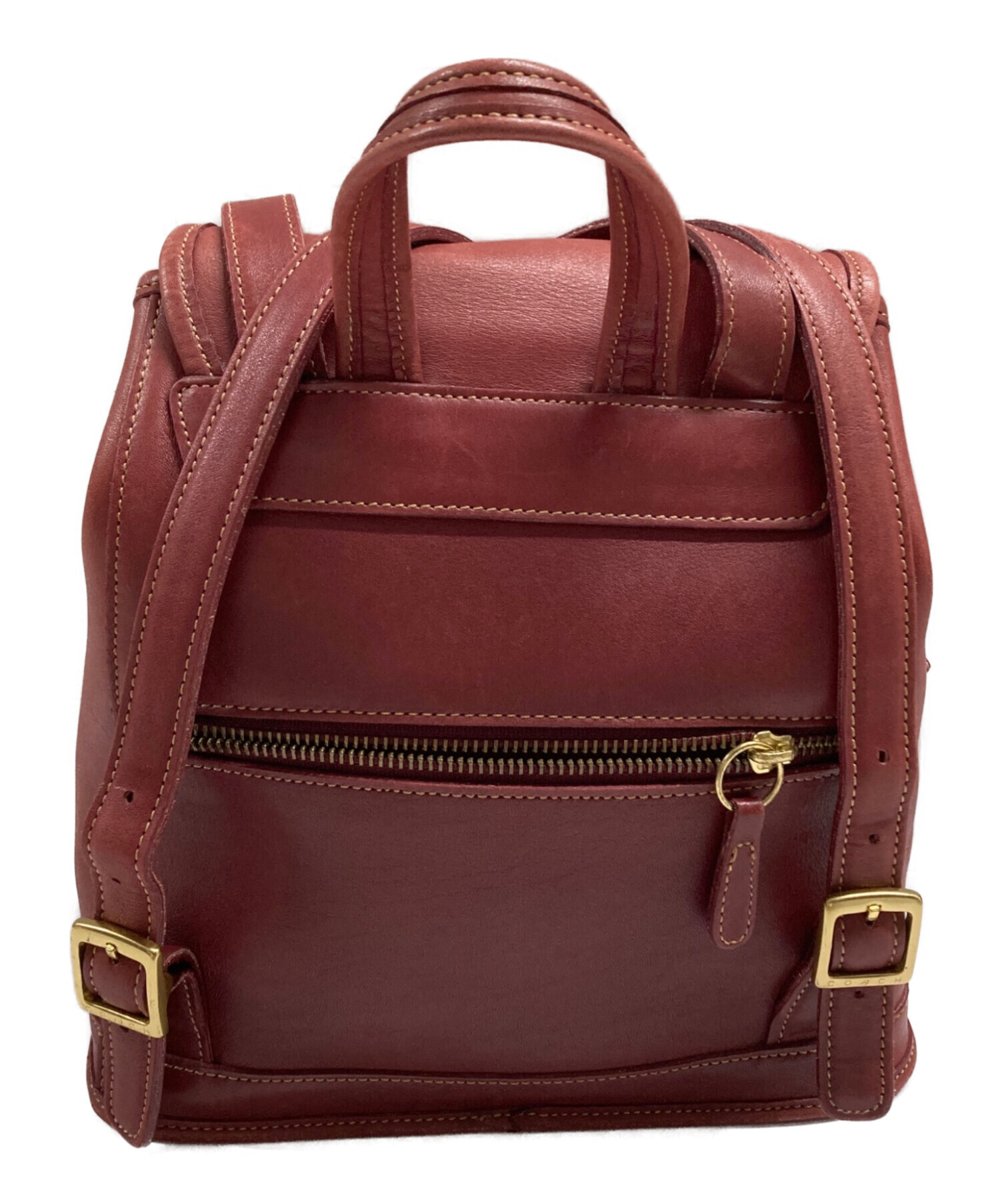 中古・古着通販】COACH (コーチ) レザーリュック レッド｜ブランド