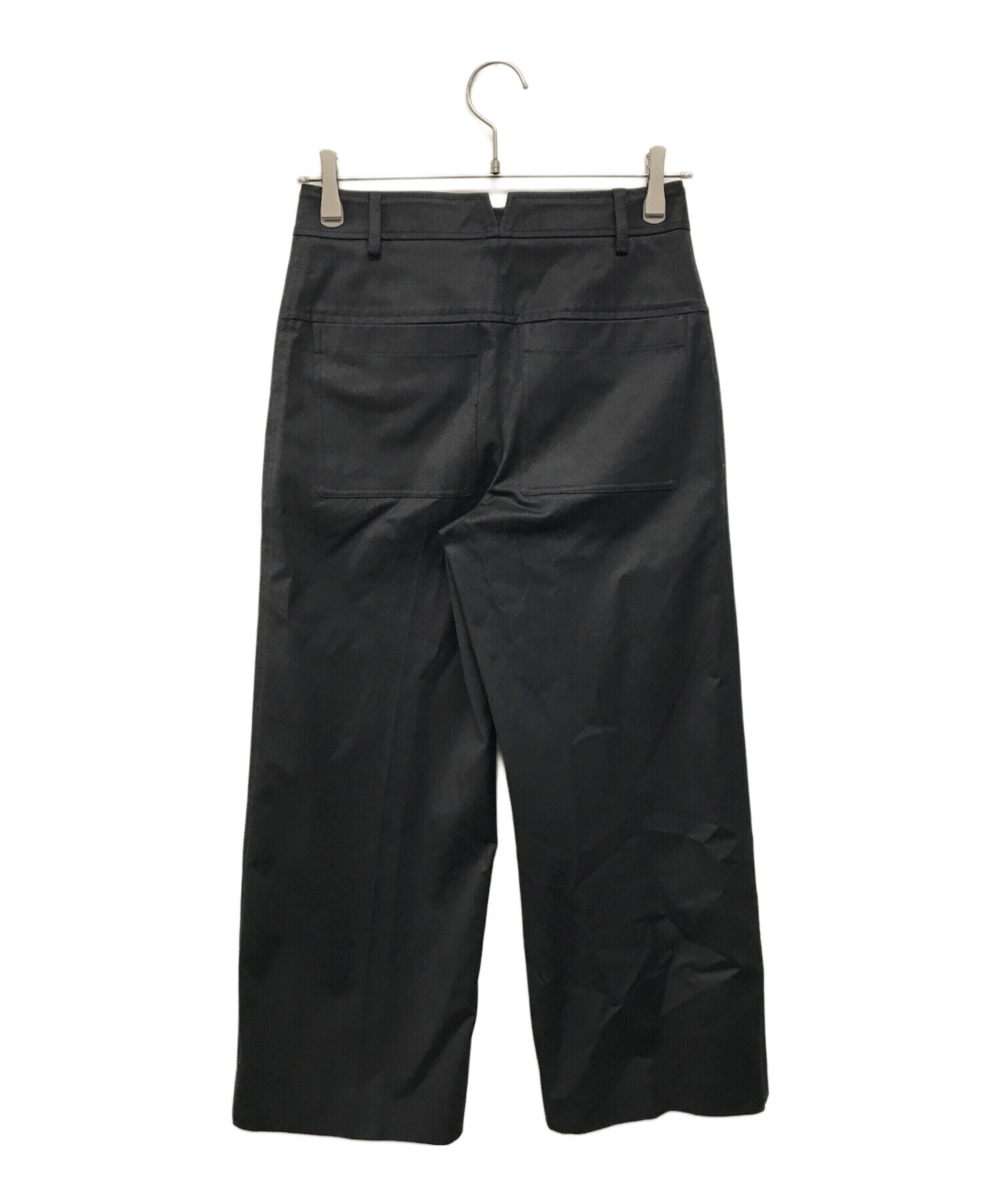 HERMÈS 黒 ワイドパンツ フランス製size.34.S. 中古・古着通販】HERMES (エルメス) コットンワイドパンツ ブラック