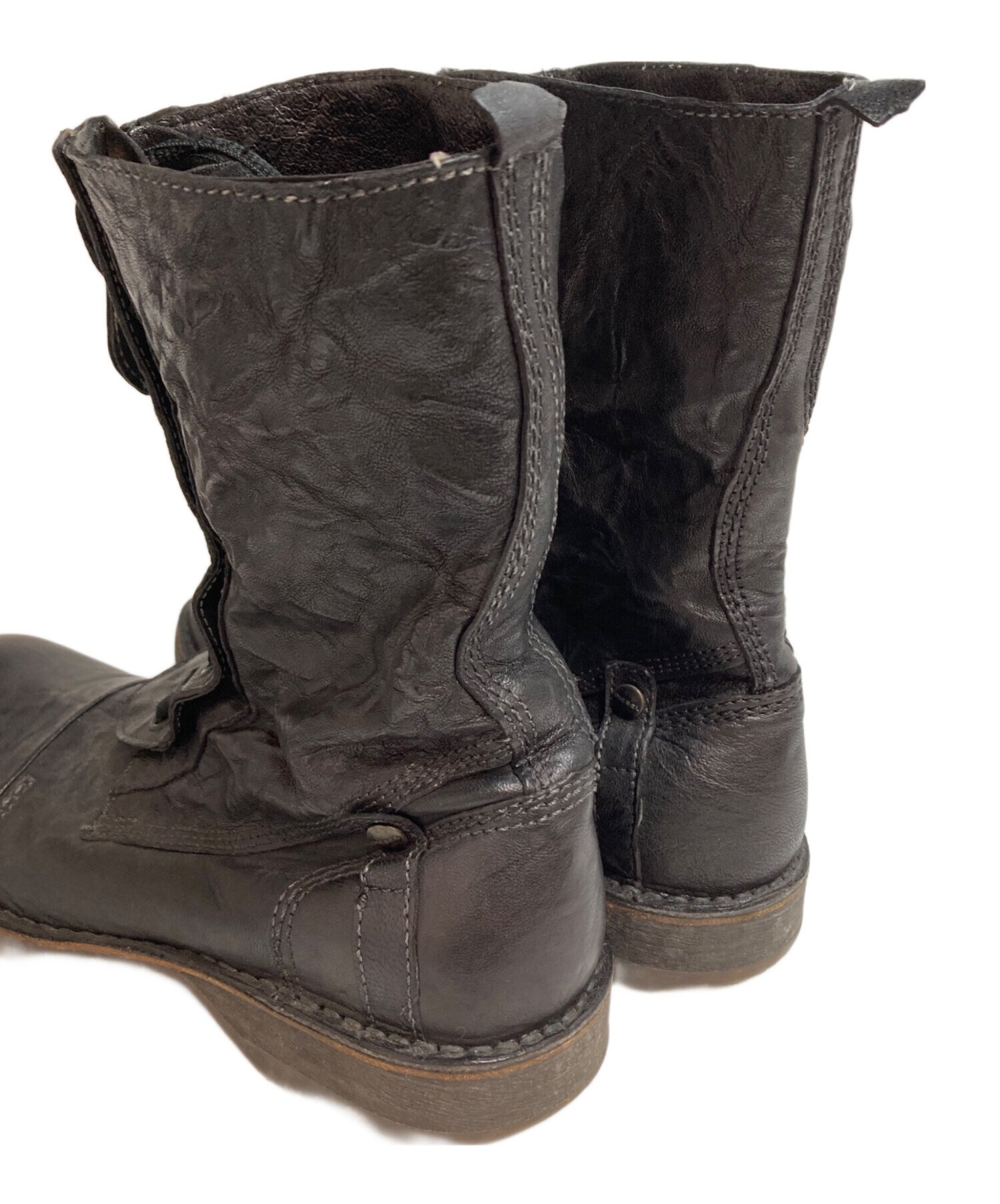 中古・古着通販】DIESEL (ディーゼル) レザーブーツ モード ブラック