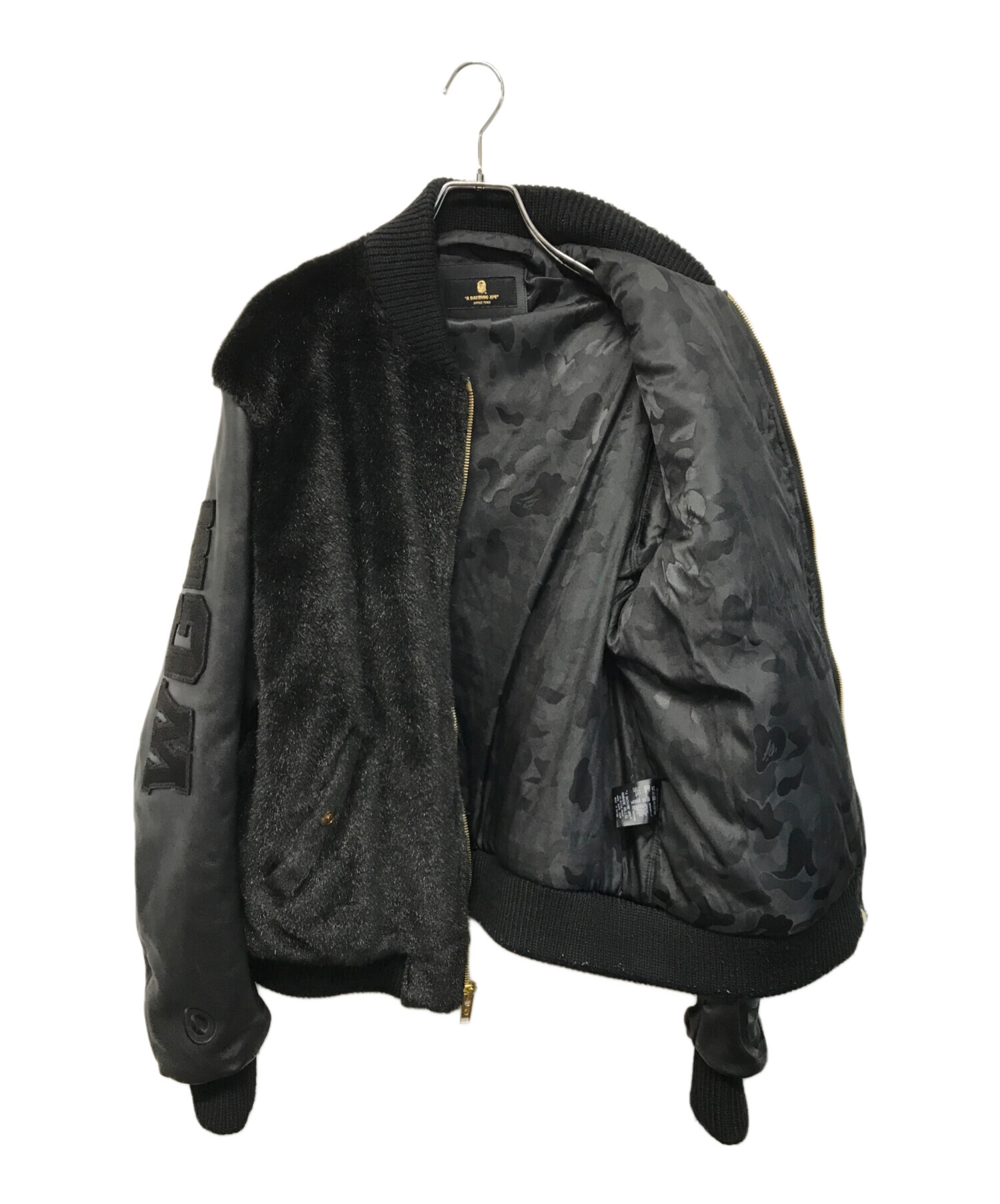 A BATHING APE MA-1 フライトジャケット ブラック 中古・古着通販】A BATHING APE BLACK (ア ベイシング エイプ) 18SS