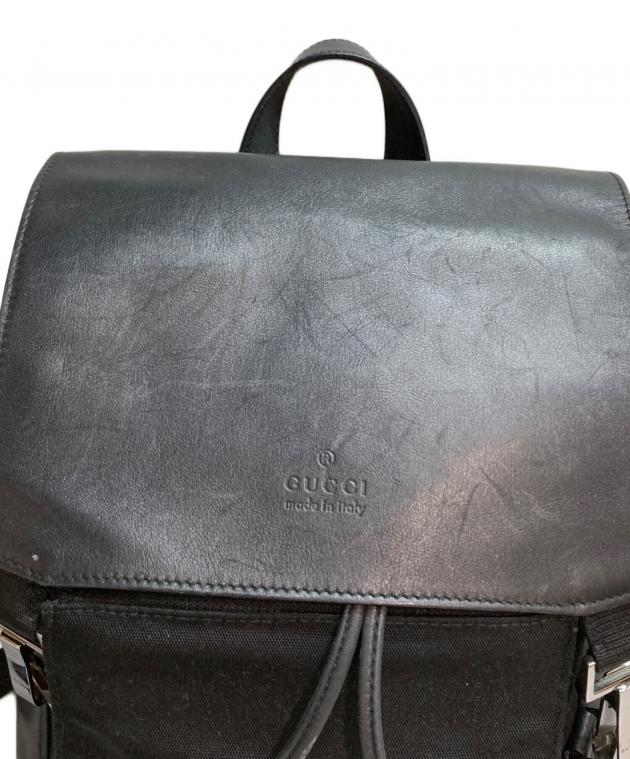 【美品】GUCCI ブラックテクノ　キャンバスバッグパック 中古・古着通販】GUCCI (グッチ) テクノキャンバス バックパック