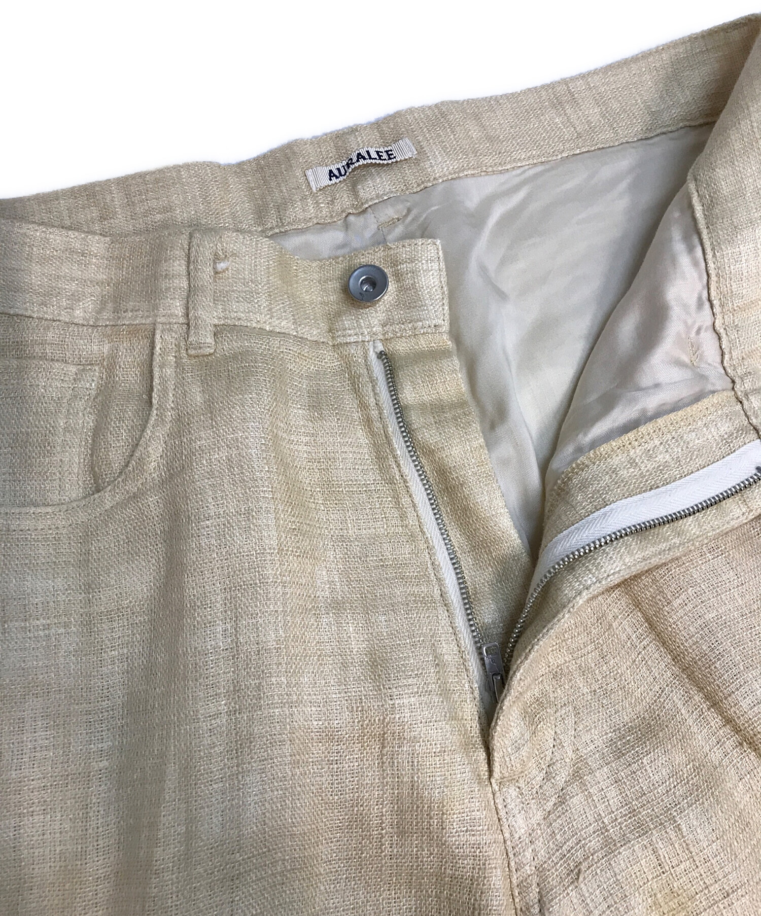 AURALEE オーラリー リネン100%　アジャスター　パンツ　4 中古・古着通販】AURALEE (オーラリー) リネンパンツ LINEN DOUBLE