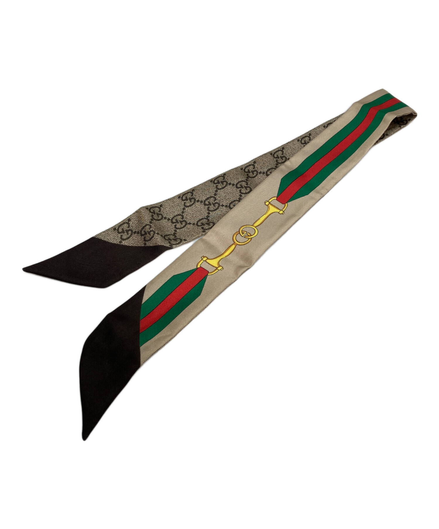 中古・古着通販】GUCCI (グッチ) プリント シルク リボン スカーフ