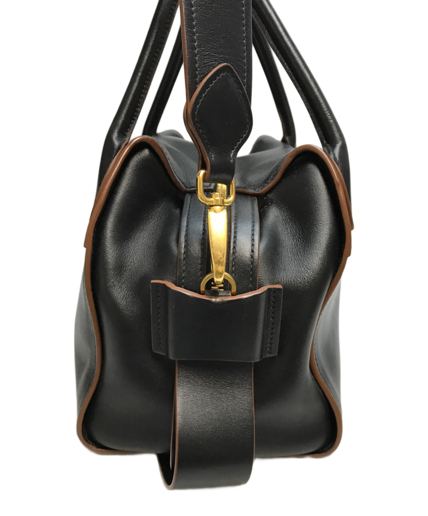 中古・古着通販】PRADA (プラダ) ボウリング リボンバッグ レザー