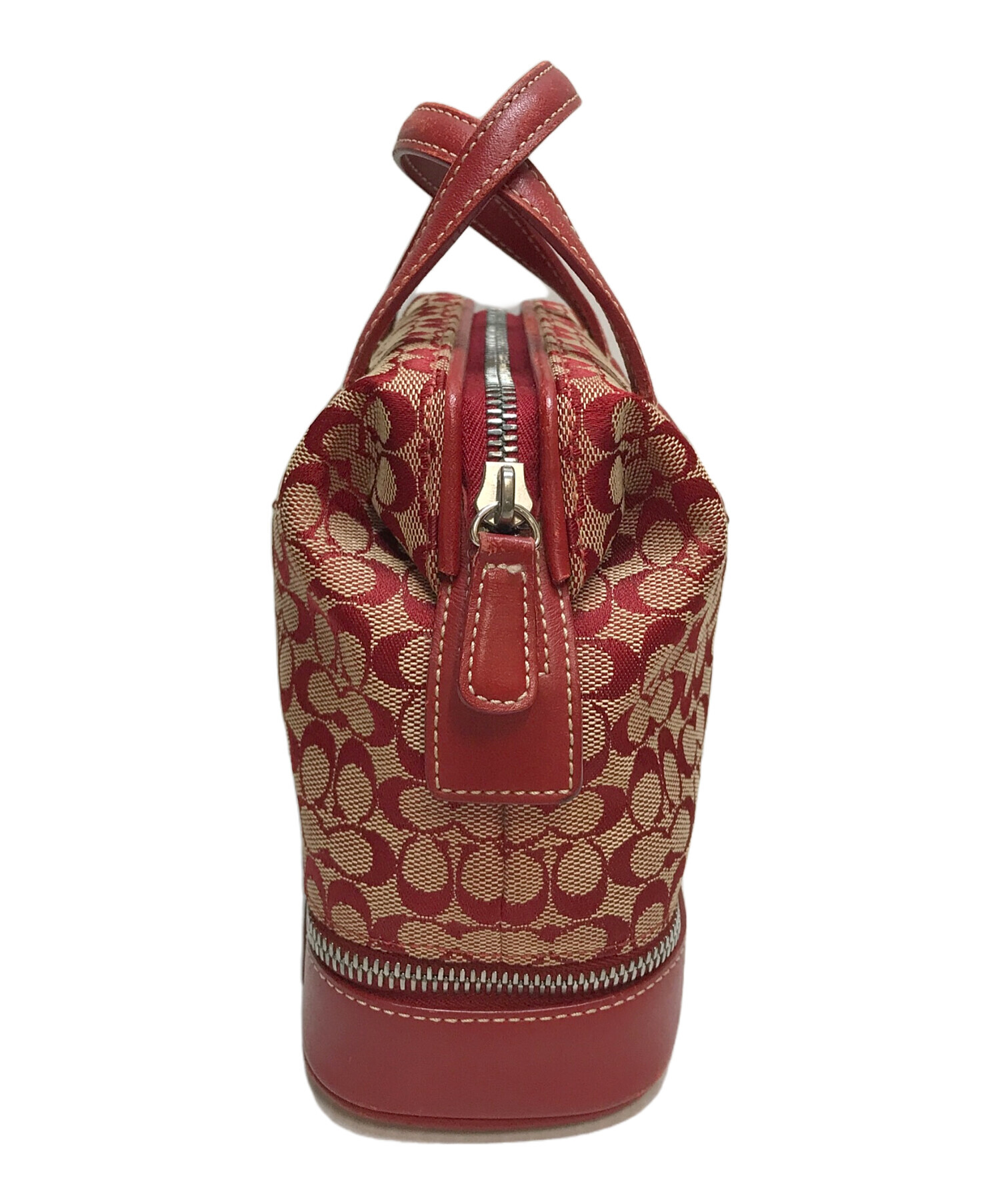 【未使用】COACH シグネチャー ハンドバッグ レッド 中古・古着通販】COACH (コーチ) ハンドバッグ 2室 レッド｜ブランド