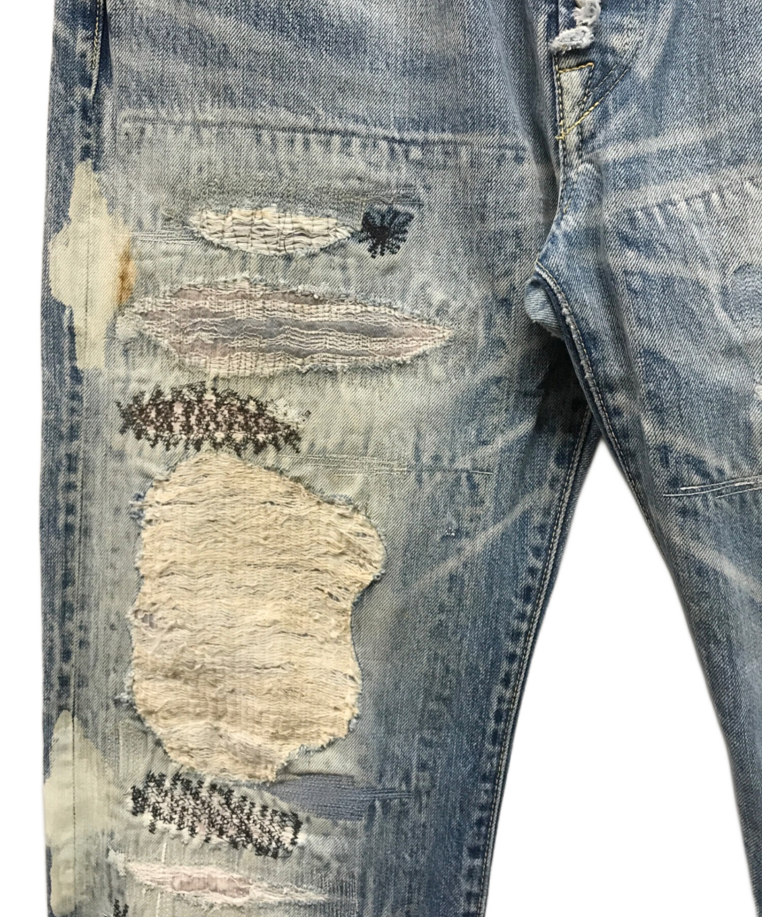 中古・古着通販】KAPITAL (キャピタル) BORO クラッシュ加工デニム