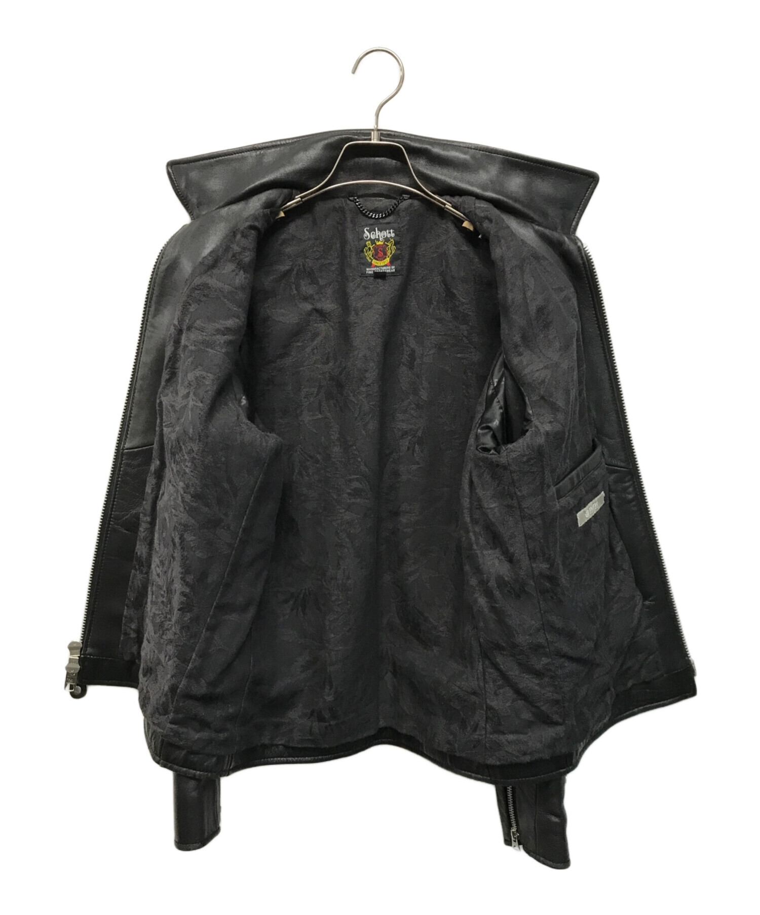 y*3様 美品■schott レザージャケット　羊革　ナノユニバース別注　ブラッ 中古・古着通販】Schott (ショット) nano・universe (ナノ・ユニバース